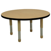 36" Round T-Molding Activity Table with Adjustable Tiny Tot Legs - Maple/Black/Sand
