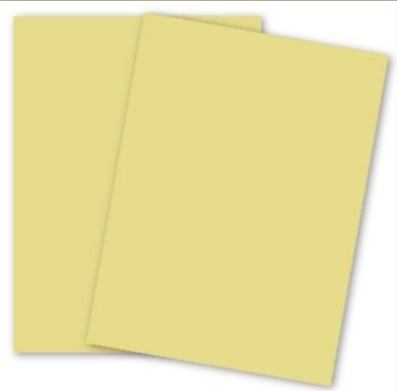 Canary Vellum Bristol Cardstock, 8.5" x 11", 67 lb, 250 Sheets/Ream
