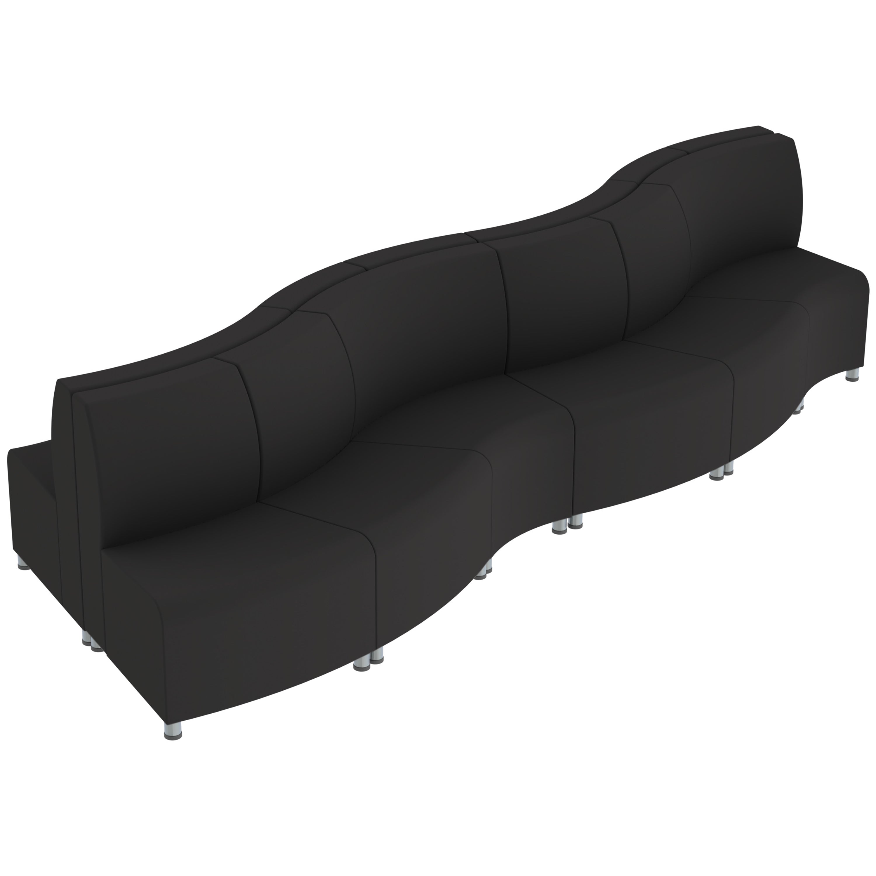 Pro Series Connect Edged Crest Seating, 12-Piece Set - Black