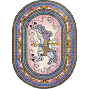 Carousel 3'10" x 5'4" Oval area rug in color Pink