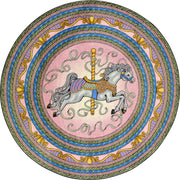 Carousel 7'7" Round area rug in color Pink