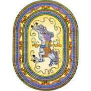 Carousel 5'4" x 7'8" Oval area rug in color Yellow