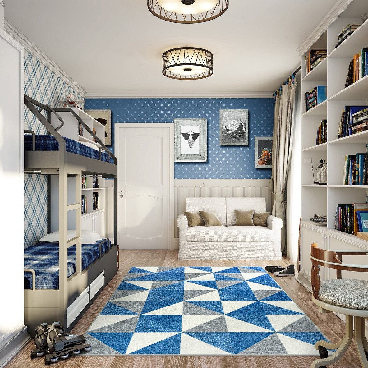 Cartwheel 5'4" x 7'8" area rug in color Blue Skies