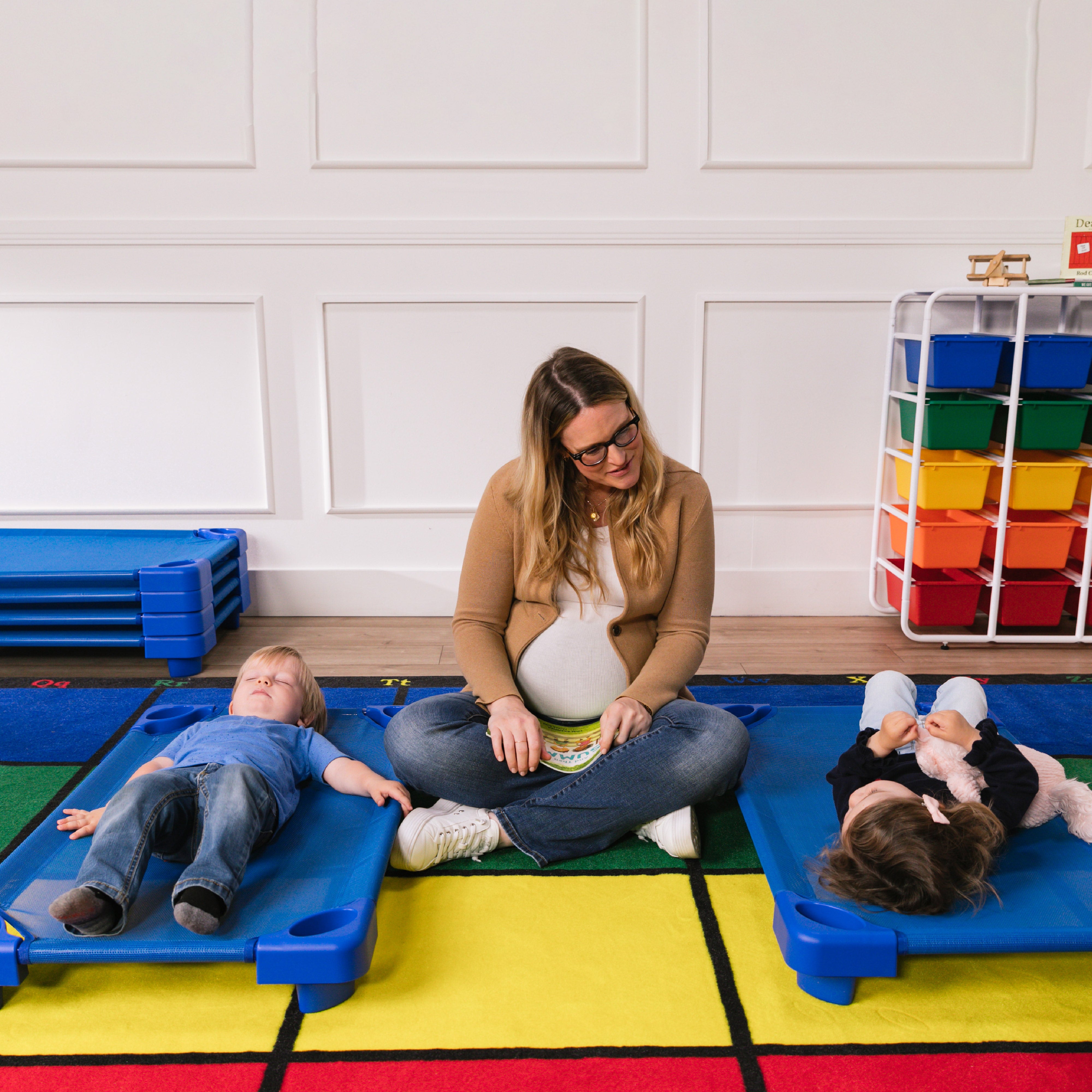 Stackable Kiddie Cot Toddler Ready-to-Assemble 6-Pack - Blue