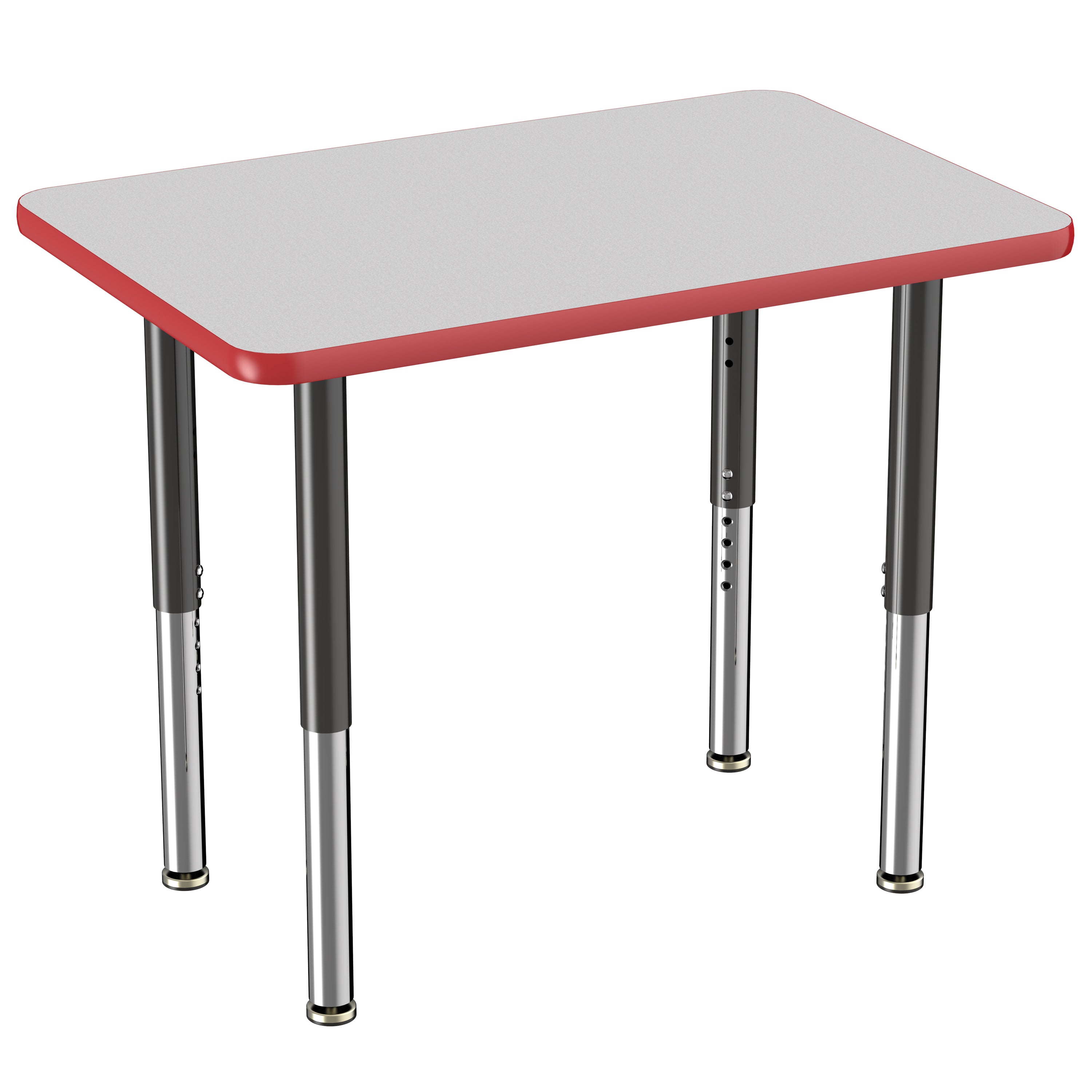24" x 36" Rectangle T-Molding Activity Table with Adjustable Super Legs - Gray/Red/Black