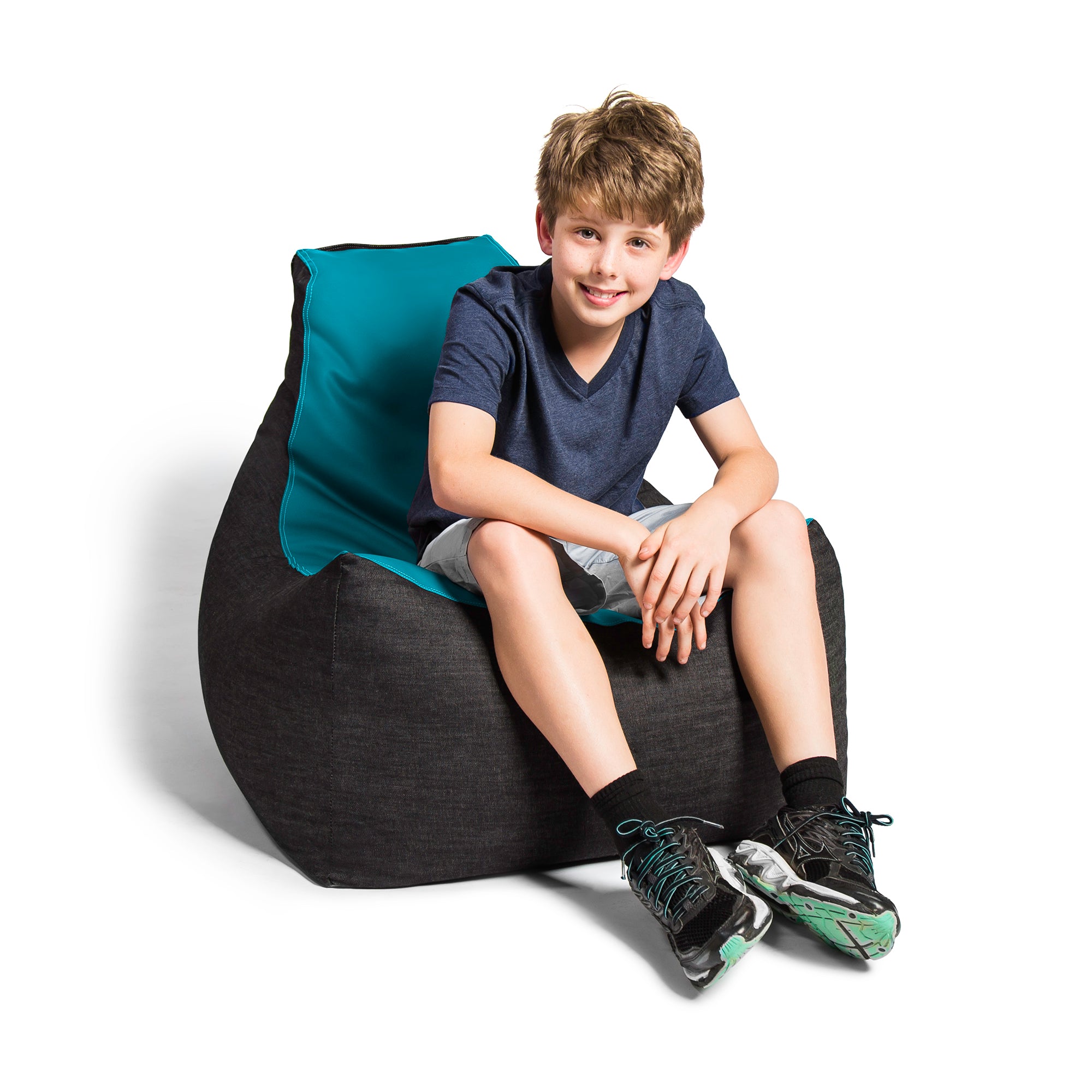 Jaxx Pixel Gamer Chair - Game Room / Home Theater Bean Bag Chair, Turquoise