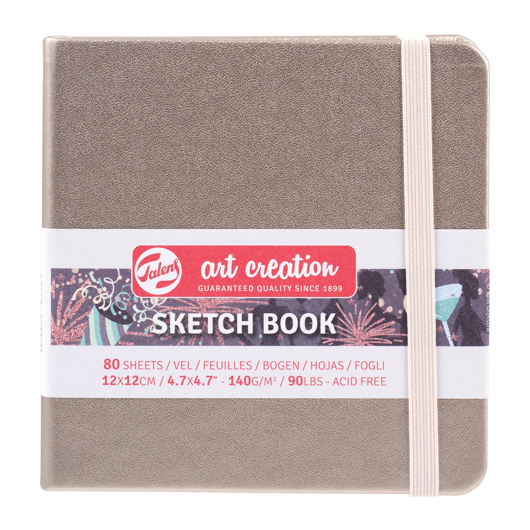 Sketchbook, 80 Sheets, 90lbs, Pink Champagne Cover, 4.7" x 4.7"