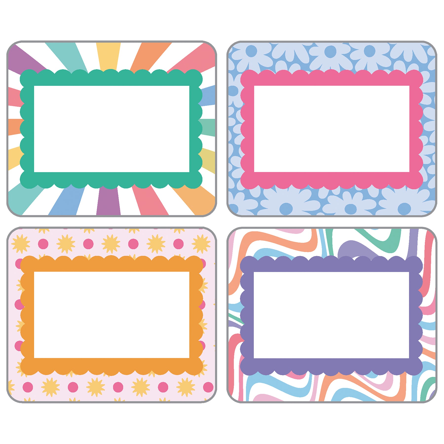 Retro Remix Name Tags, 40 Per Pack, 3 Packs