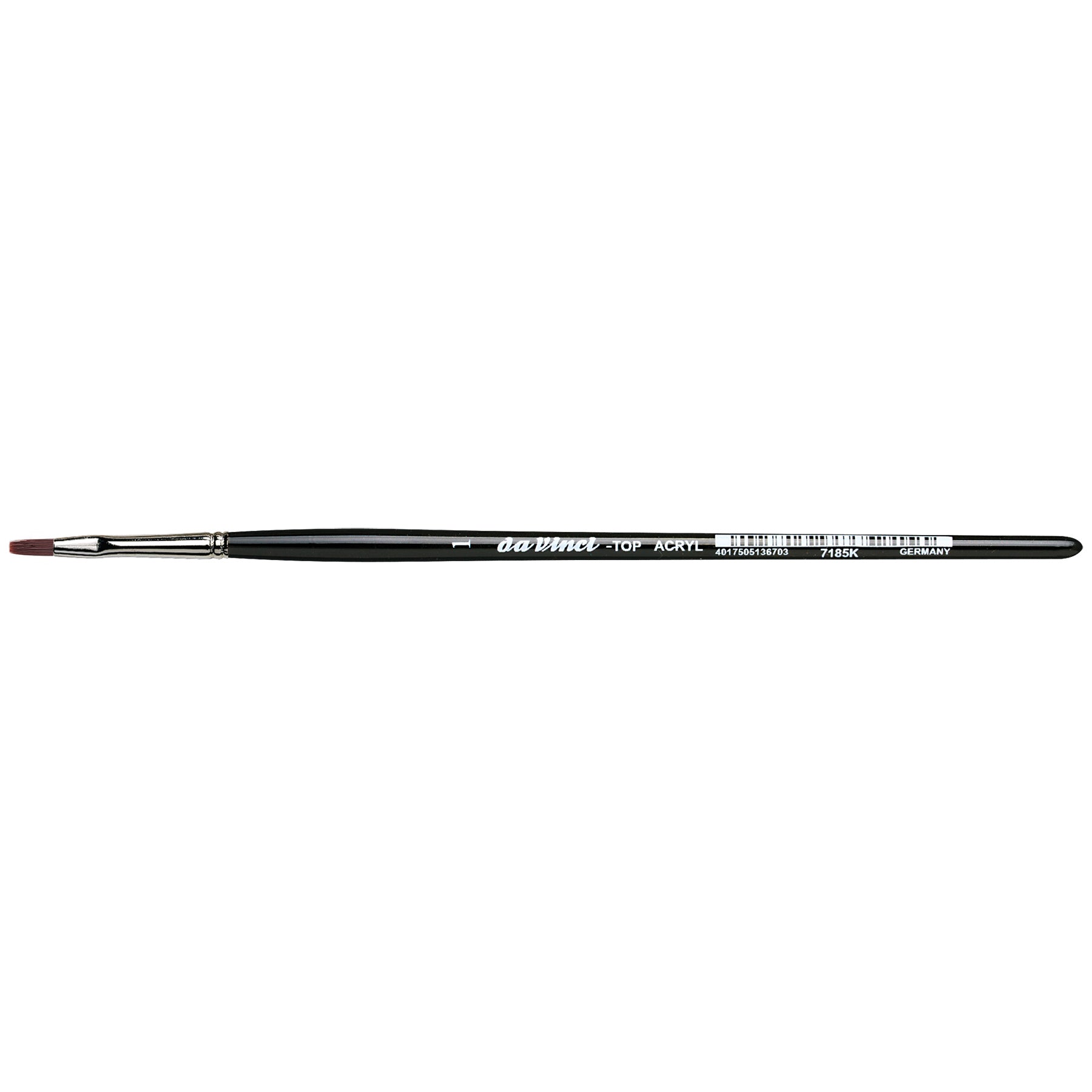 TOP-ACRYL Bright Red-Brown Brush, Synthetic, Acrylic & Oil, Flat, Series 7185K, Size 1