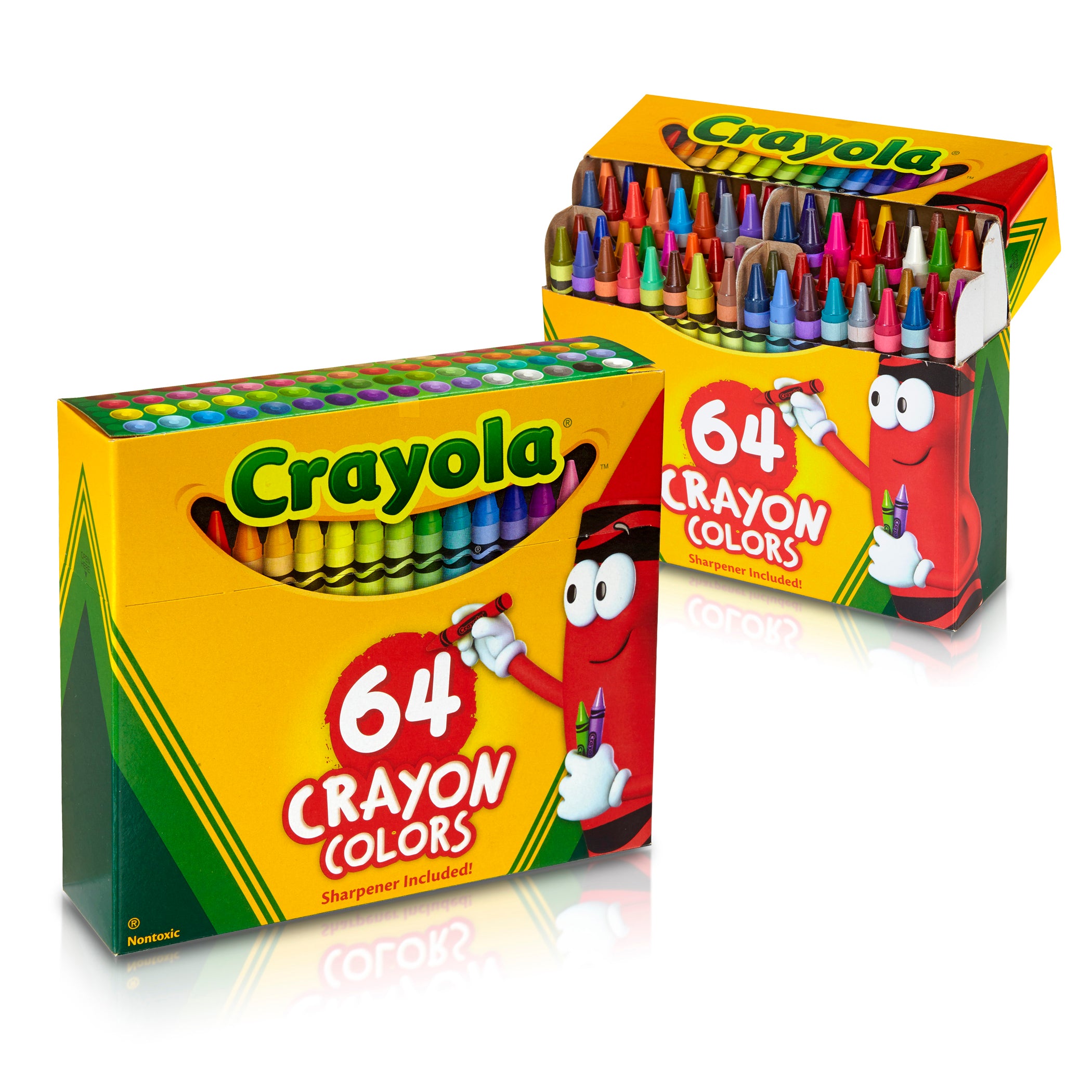 Crayons, Regular Size, 64 Count with Sharpener