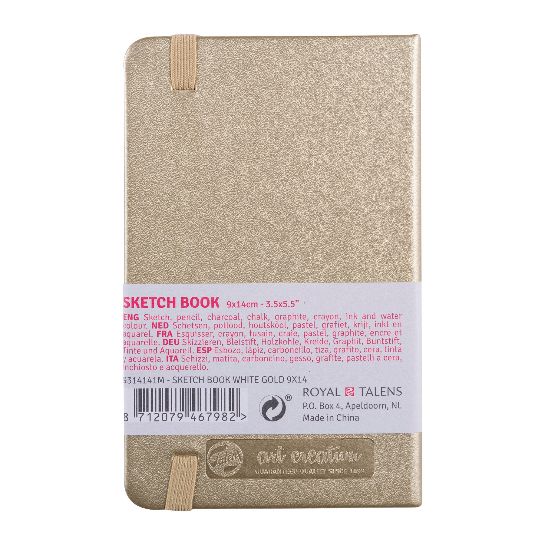 Sketchbook, 80 Sheets, 90lbs, White Gold Cover, 3.5" x 5.5"