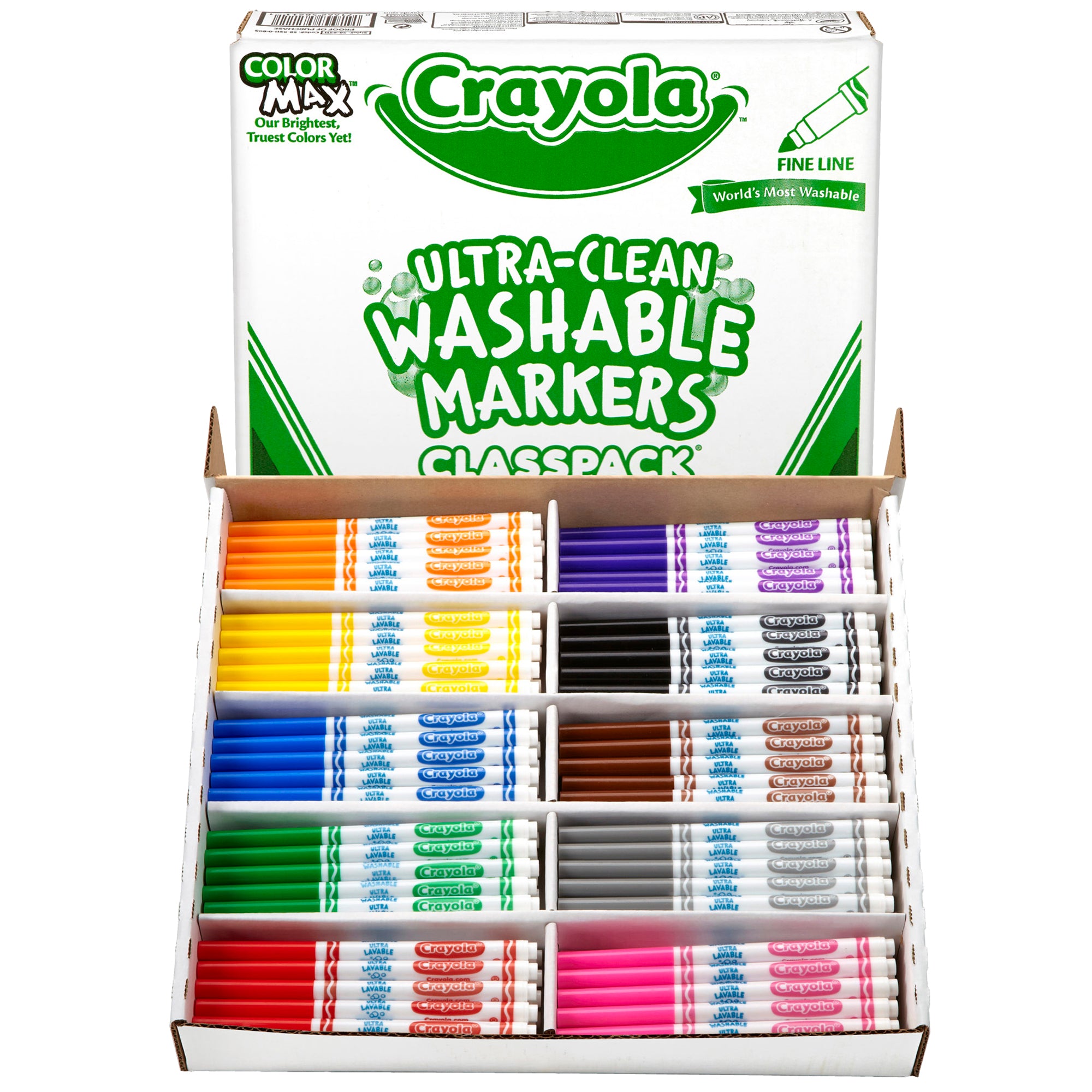 Ultra-Clean Washable Markers Classpack®, Fine Line, 10 Colors, Pack of 200