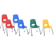 12" Stack Chair with Ball Glides, 6-Piece - Assorted