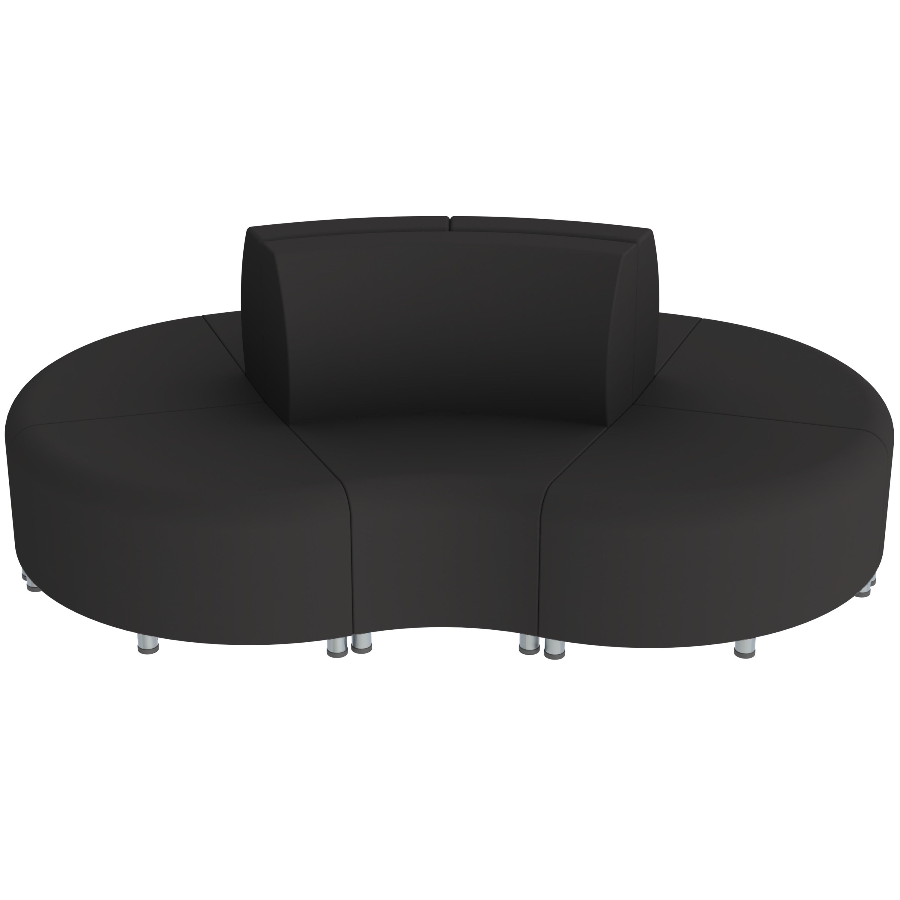 Pro Series Connect Curved Wavelet Seating, 7-Piece Set - Black