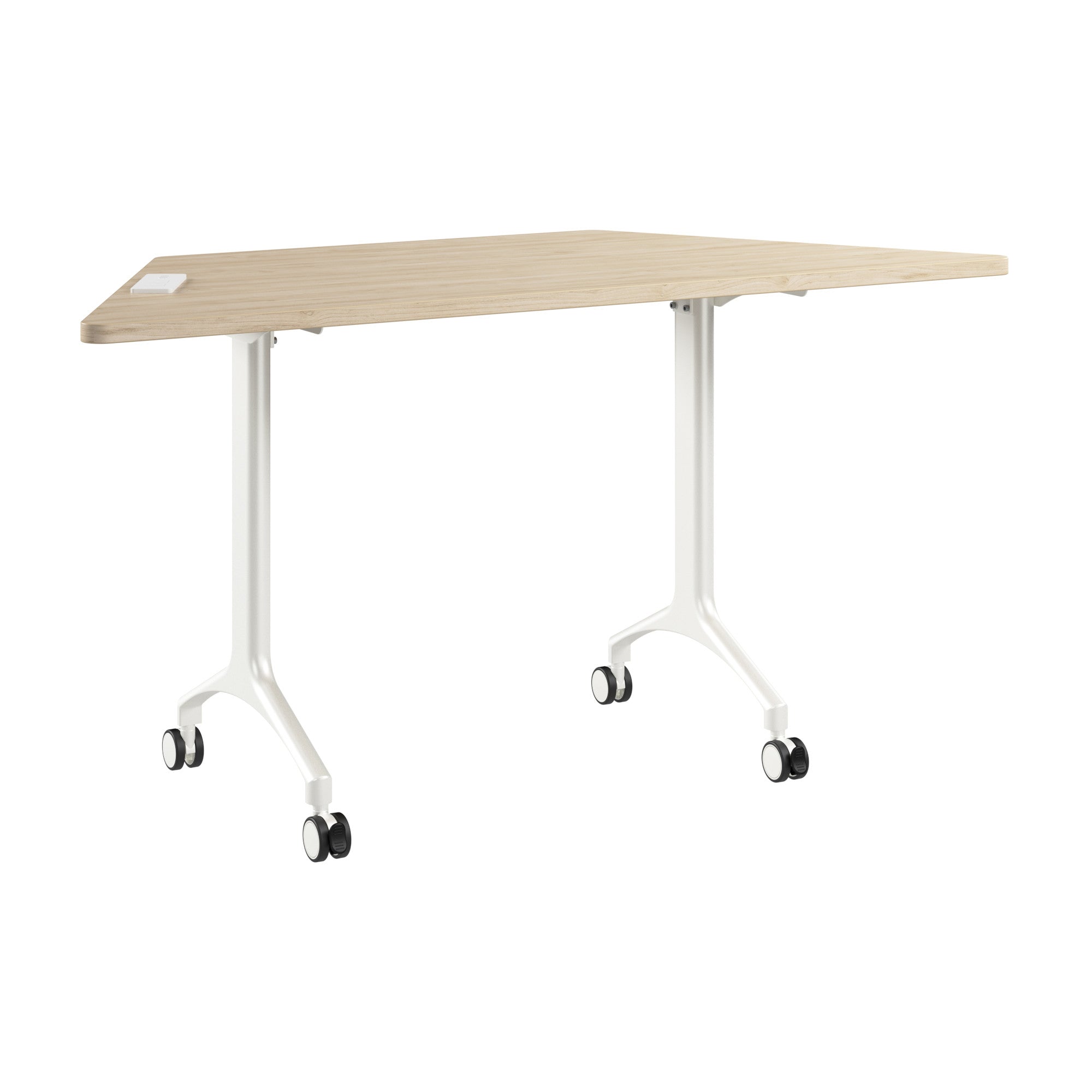 Bush Business Furniture Synergy 60-inch Trapezoid Modular Office Conference Table in Natural Elm - 57.81" Width x 25.44" Depth x 29.62" Height