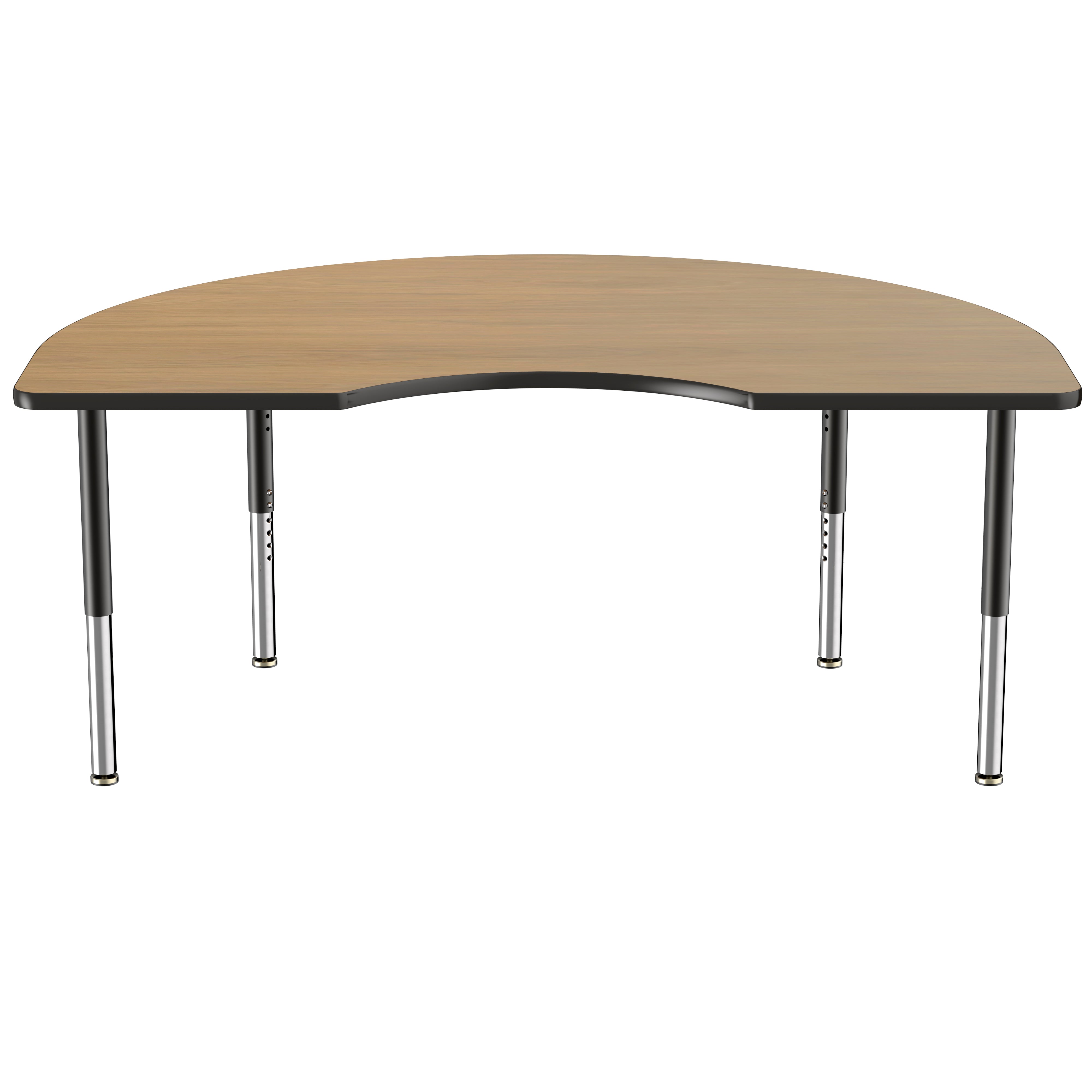 48" x 72" Kidney T-Molding Activity Table with Adjustable Super Legs - Pasadena Oak/Black