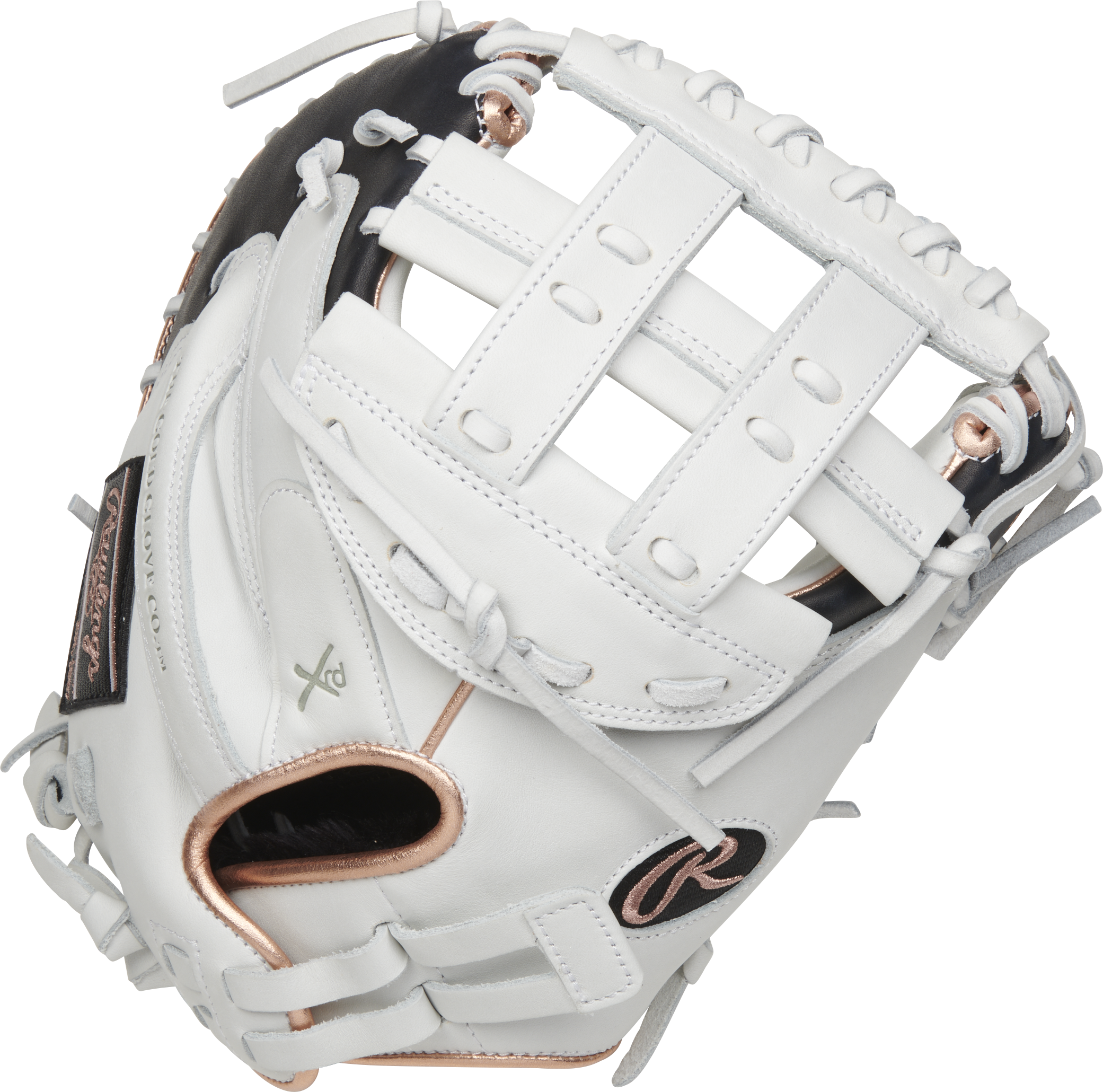 Rawlings Liberty Advanced Catchers Mitt 33-Inch Softball Glove - Right Hand Thrower - White/Black
