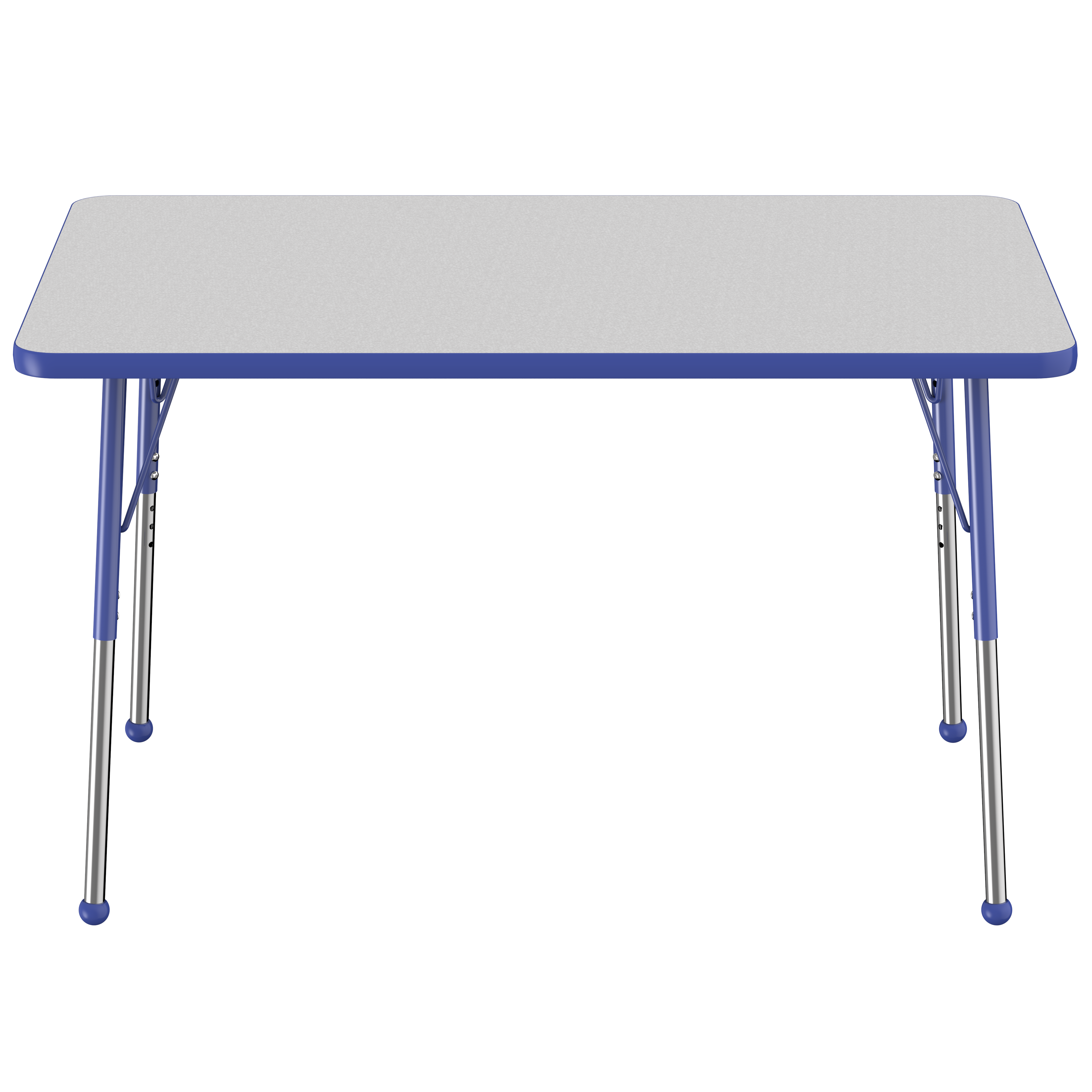 30" x 48" Rectangle T-Molding Activity Table with Adjustable Standard Ball Glide Legs - Gray/Blue