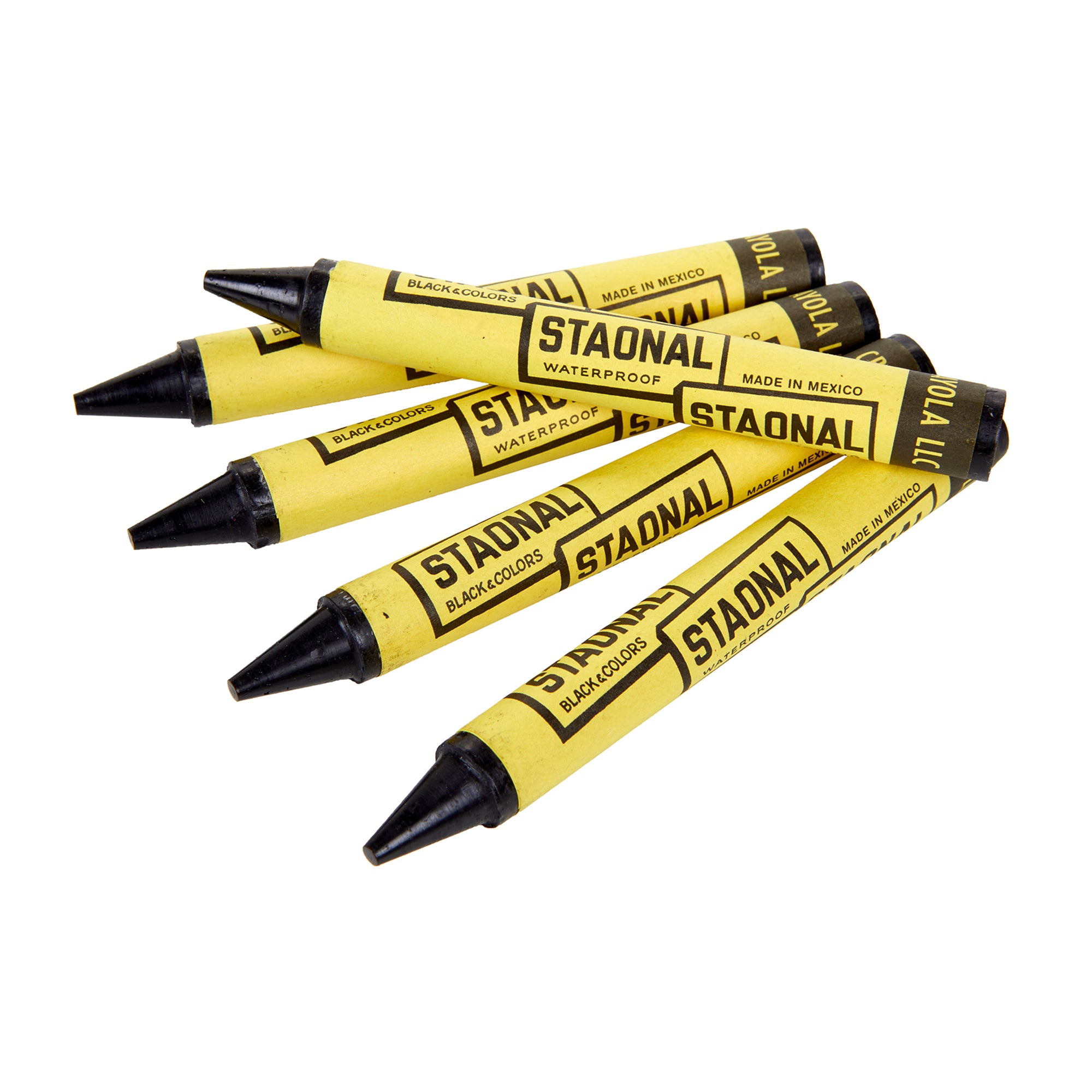 Staonal® Marking Crayons, Black, 8 Count