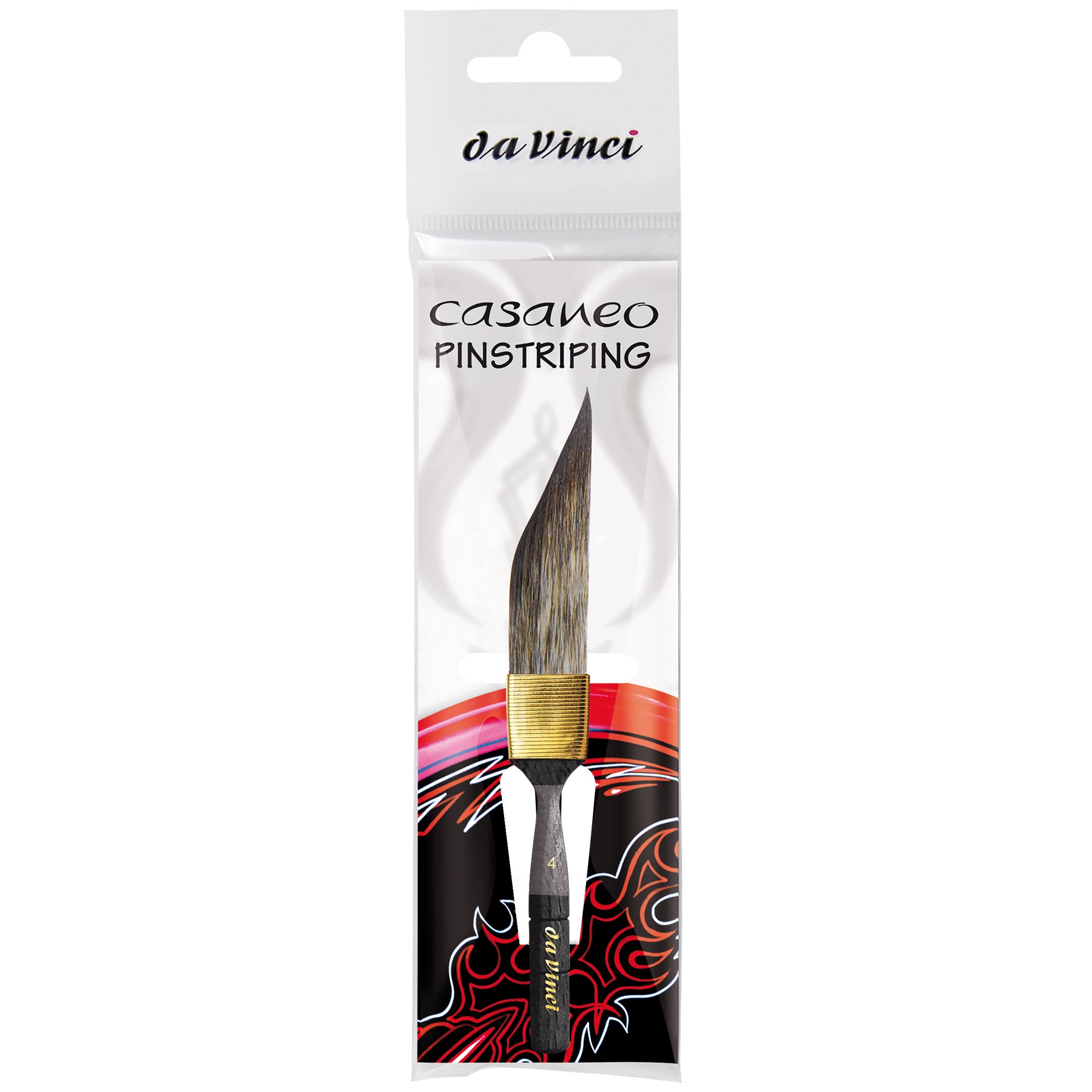 CASANEO Dagger Striper with Traditional Pinstriping Handle, Synthetic, Watercolor & Acrylic, Slant, Series 703, Size 4