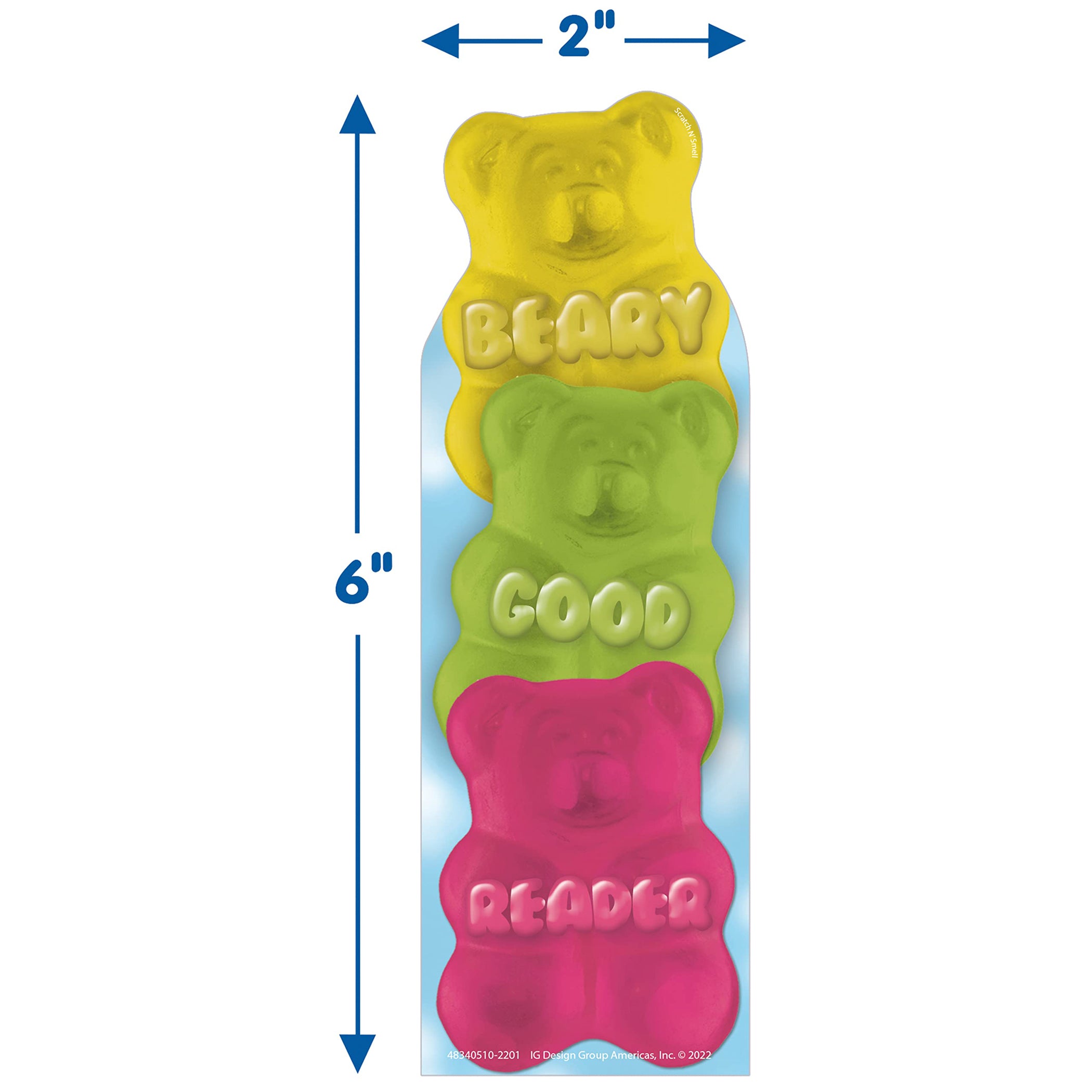 Beary Good Reader Gummy Bear Scented Bookmarks, Pack of 24
