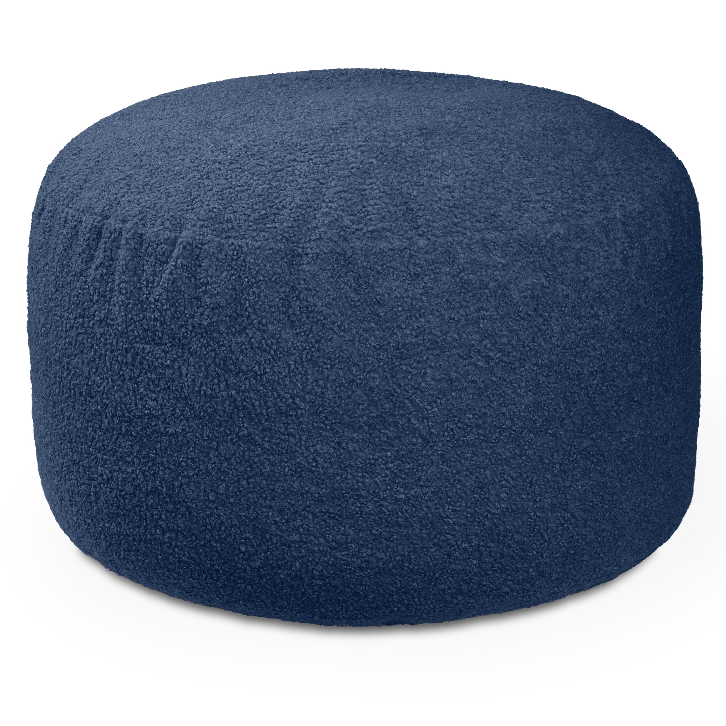 Jaxx Saxx Shearling Faux-Lamb 4 Ft Large Round Bean Bag for Modern Interior Design (Indigo)