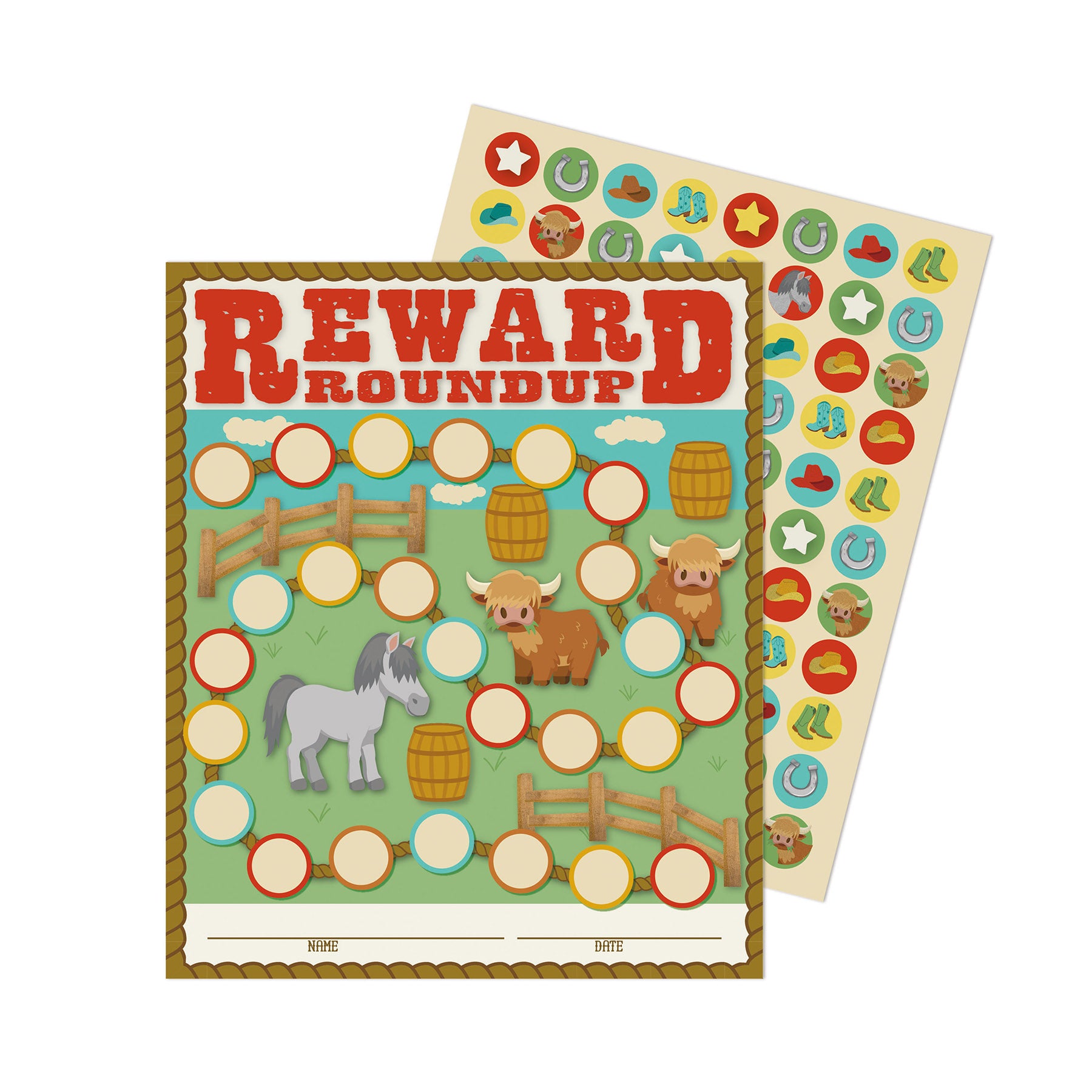 Wild Wild Classroom Mini Reward Chart with Stickers, 36 Per Pack, 6 Packs
