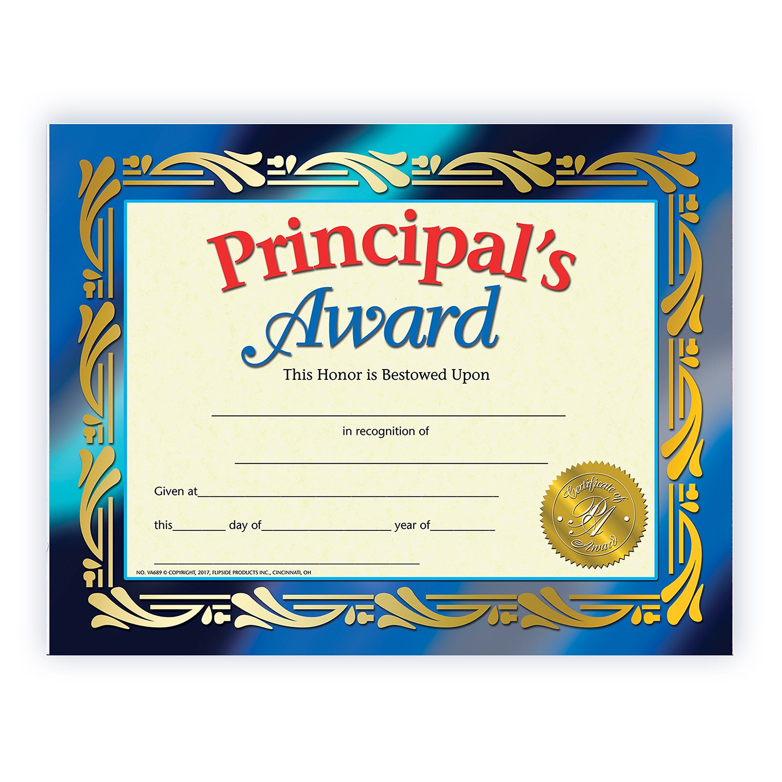 Principal's Award, 8-1/2" x 11", 30/set
