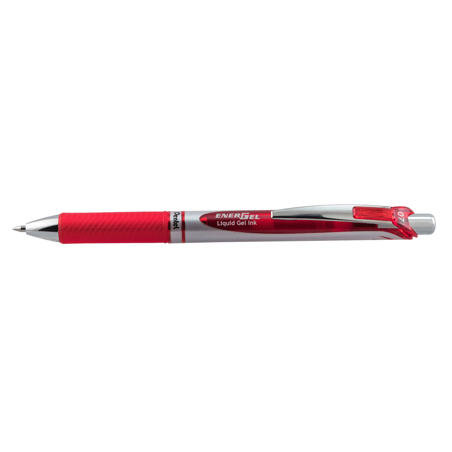 EnerGel RTX Retractable Liquid Gel Pen, (0.7mm) Metal Tip, Medium Line, Red Ink, 1 Dozen