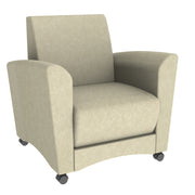 Pro Series Rustic Upholstered Mobile Common Area Chair - Almond