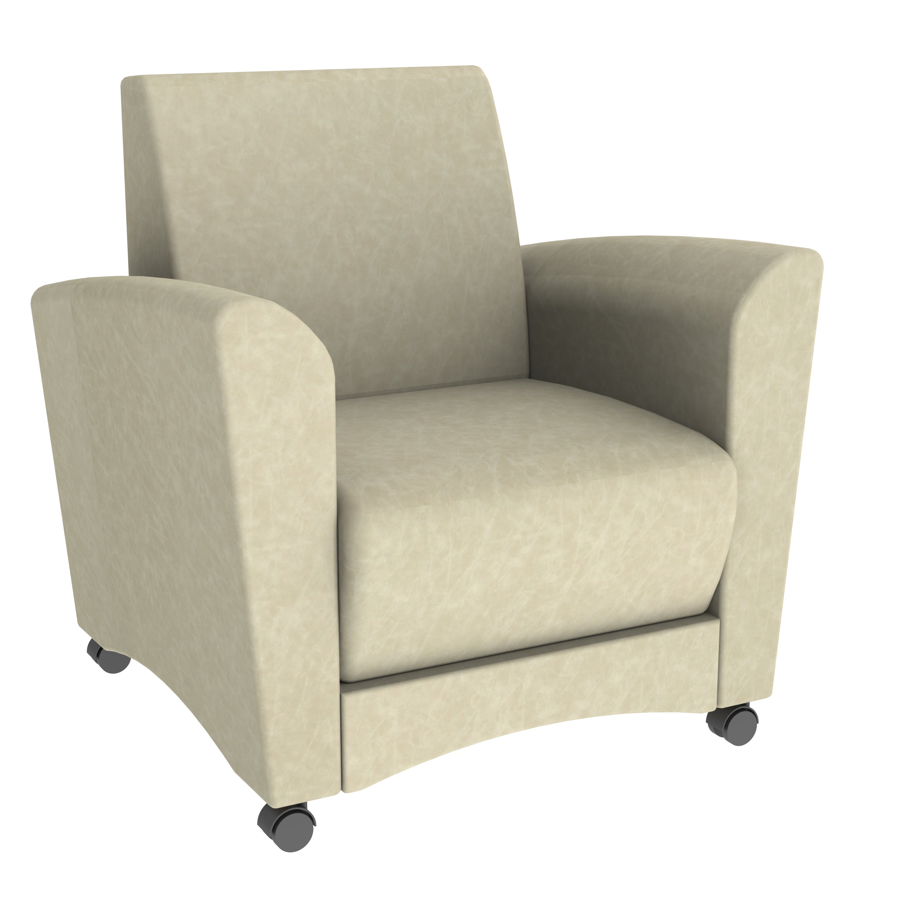 Pro Series Rustic Upholstered Mobile Common Area Chair - Almond