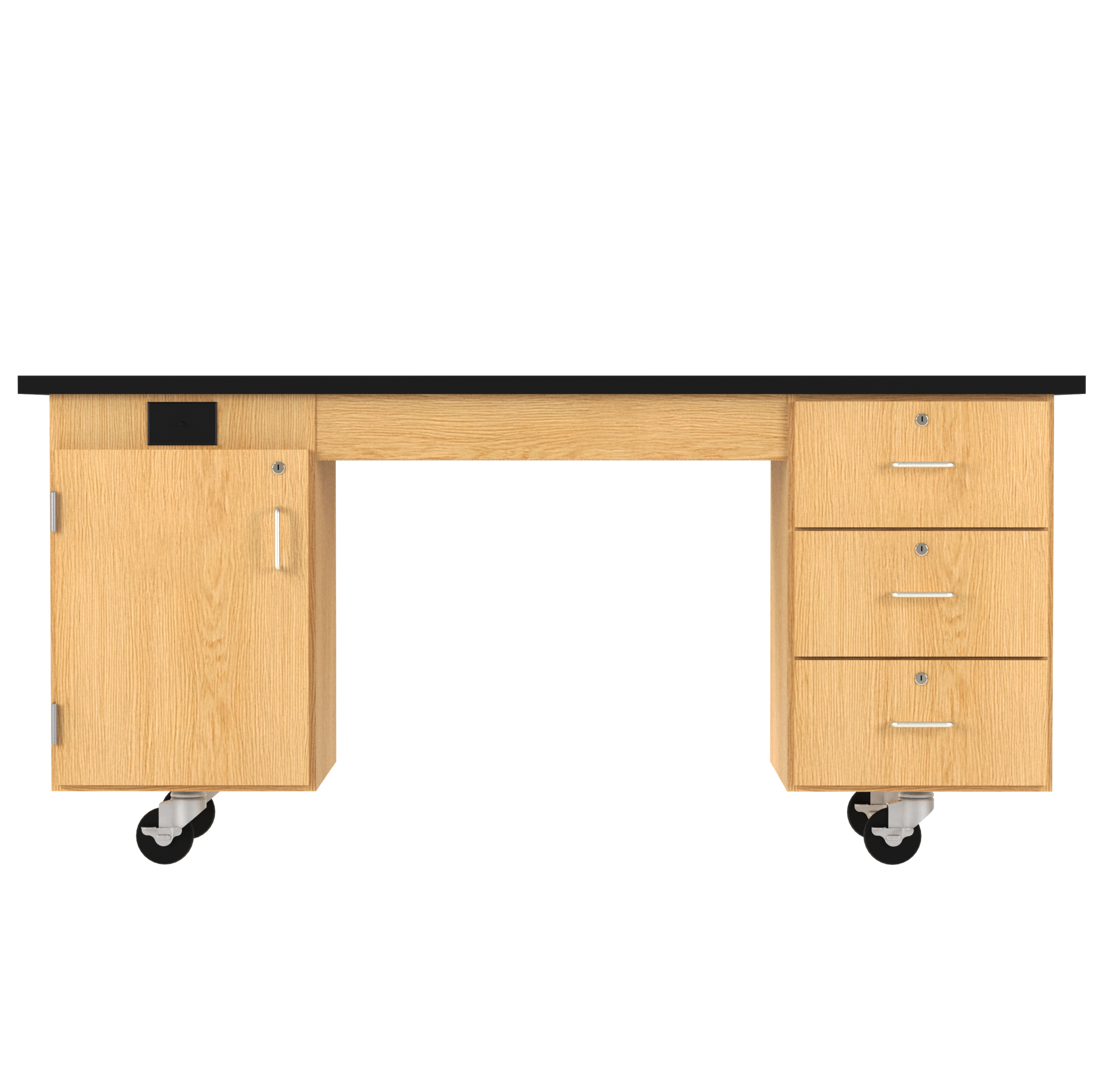 Kinetic ADA Lab Station - Red Oak, 72"W x 24"D x 33-1/2"H