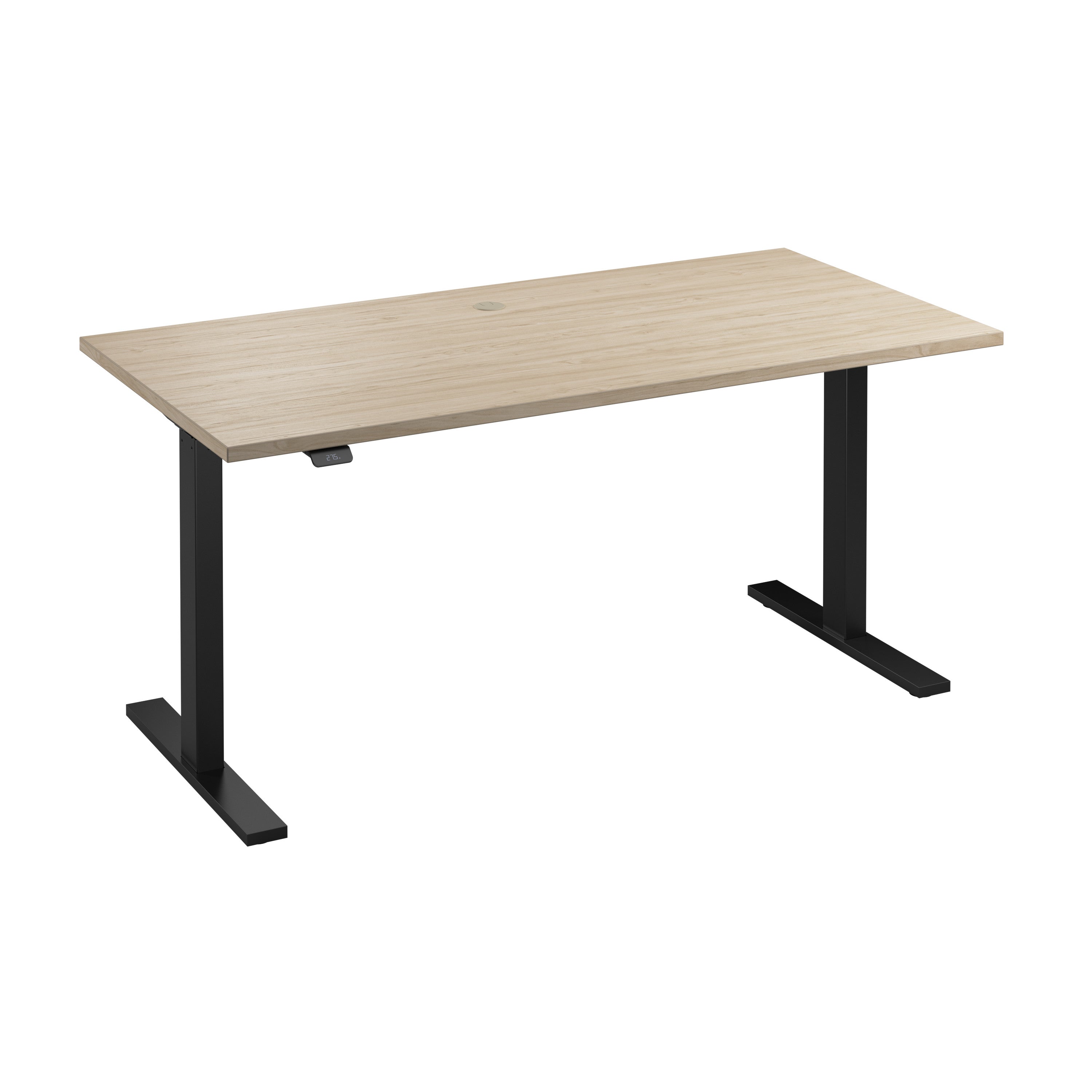 Bush Business Furniture Move 60 Series 60W x 30D Electric Height Adjustable Standing Desk in Natural Elm with Black Base - 59.45" Width x 29.37" Depth x 47.69" Height