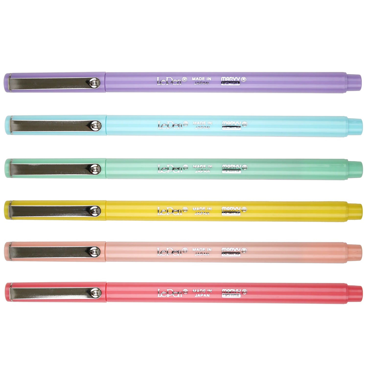 LePen® Micro-Fine Point Pen, Pastel, 6 Colors