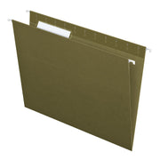 Recycled Hanging File Folders, 1/3 Cut, Standard Green, 25 Per Box