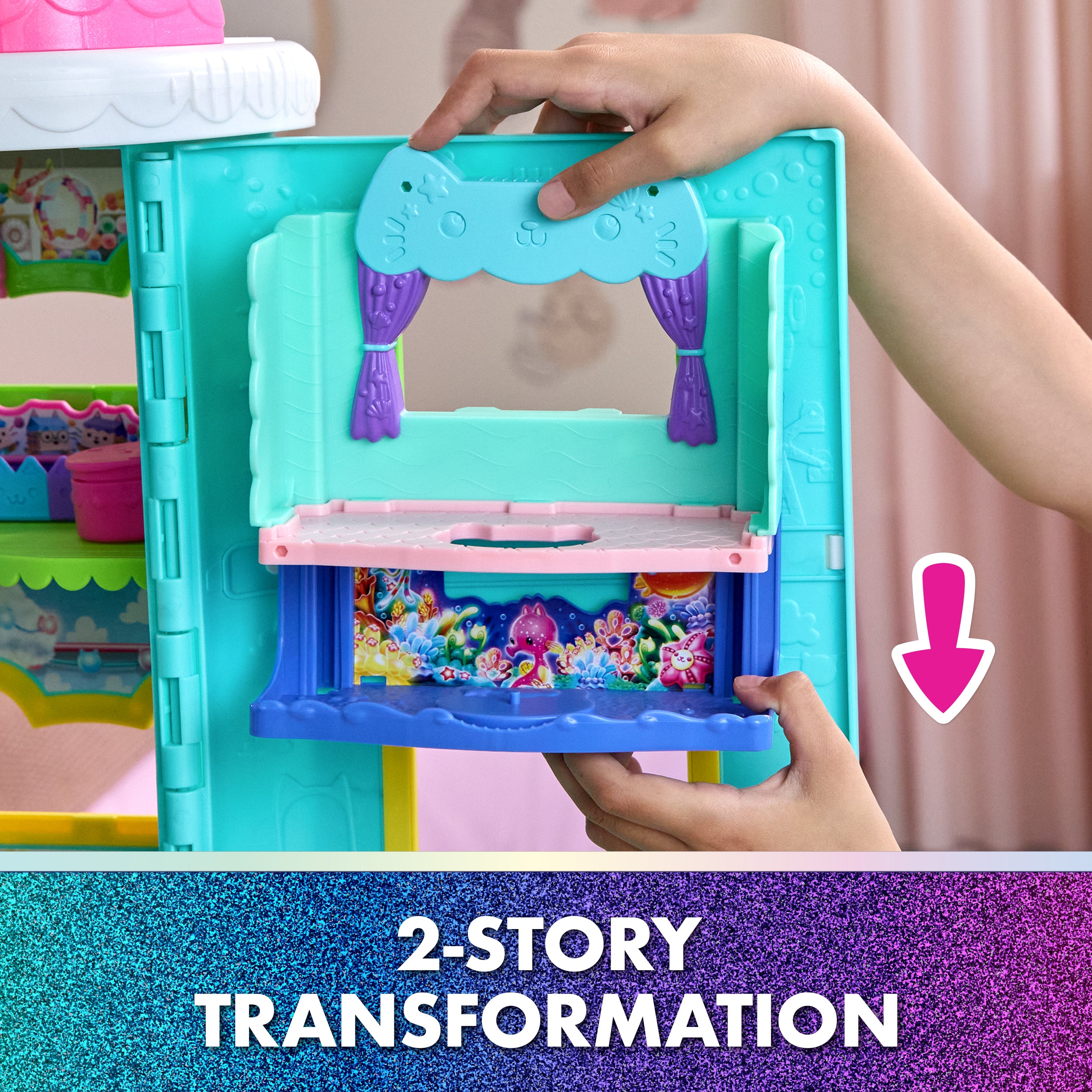 Gabby's Dollhouse: The Movie, MerCat's Spa-wesome Bathroom, Toy Figure, Dollhouse Accessories & Surprise Toy, Kids Toys for Girls & Boys Ages 3 and Up