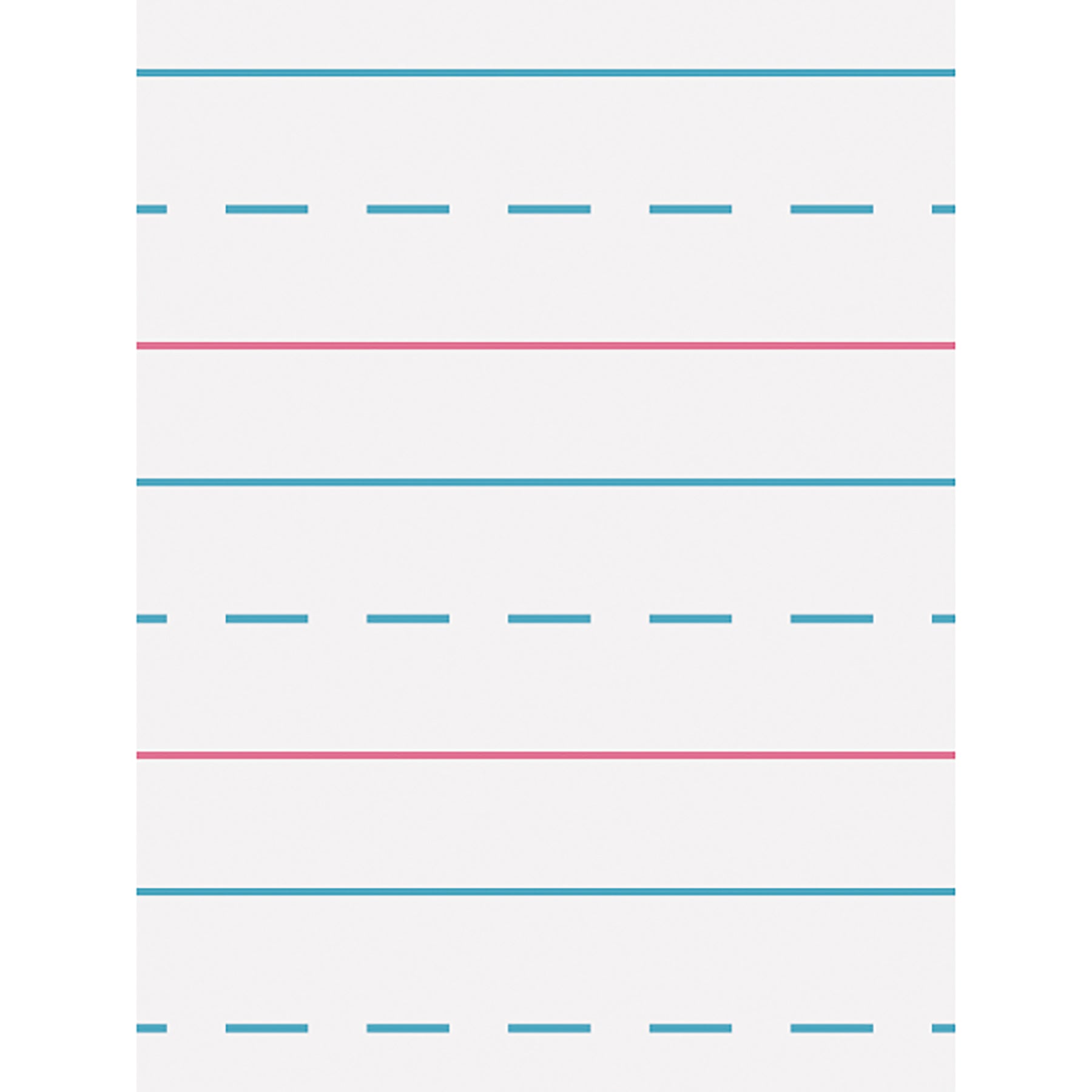 Handwriting Tablet, White, 1/2 in x 1/4 in x 1/4 in Ruled Long, 12" x 9", 40 Sheets