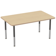 36" x 60" Rectangle T-Molding Activity Table with Adjustable Super Legs - Maple/Maple/Black