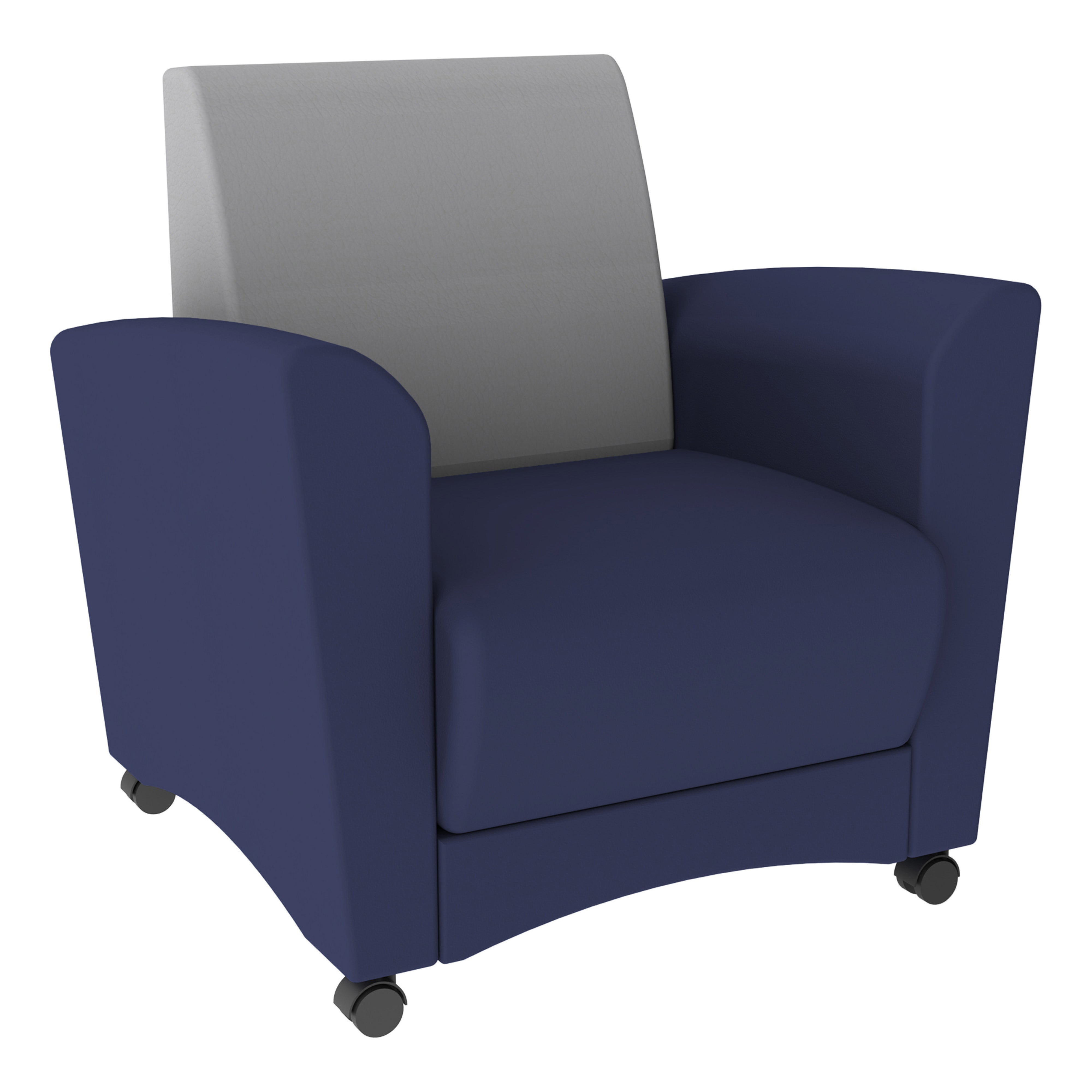 Pro Series Upholstered Mobile Common Area Chair - Navy/Gray