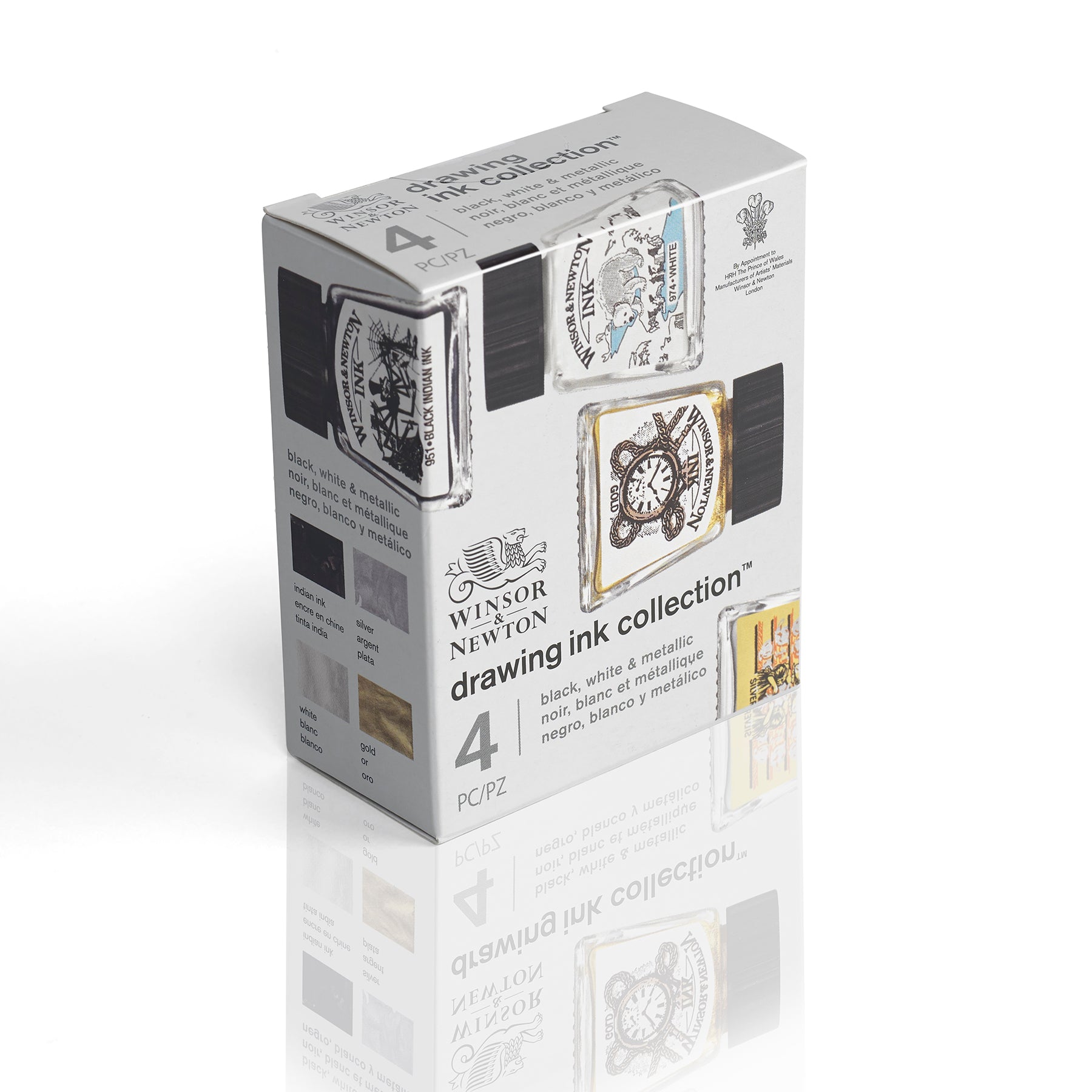 Drawing Ink Collection - Set of 4 (Black, White, Metallic)