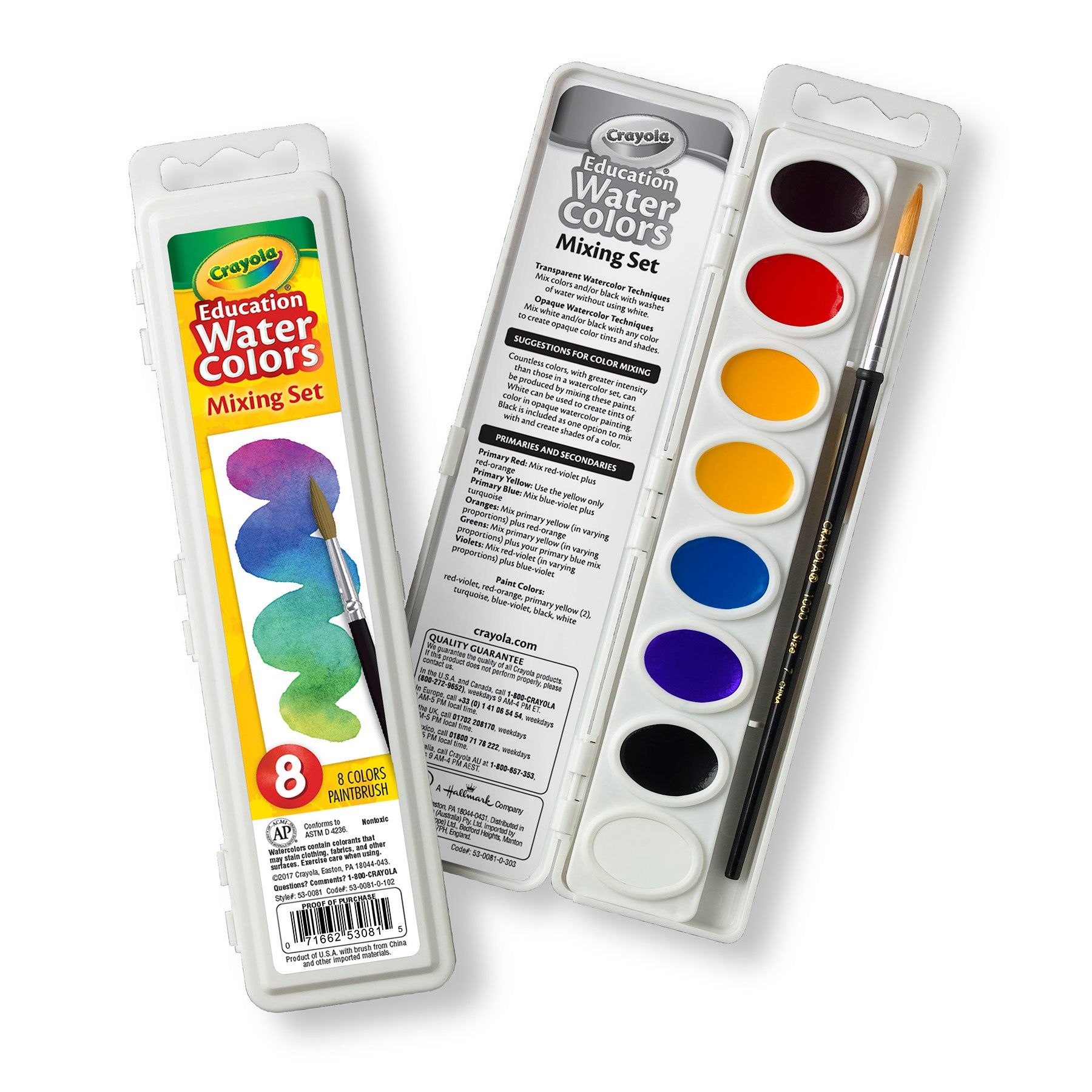 Pans Education Watercolors Mixing Set, 8 Count