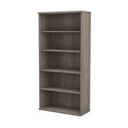 Bush Business Furniture Studio C Tall 5 Shelf Bookcase in Modern Hickory - 35.71" Width x 15.43" Depth x 72.8" Height