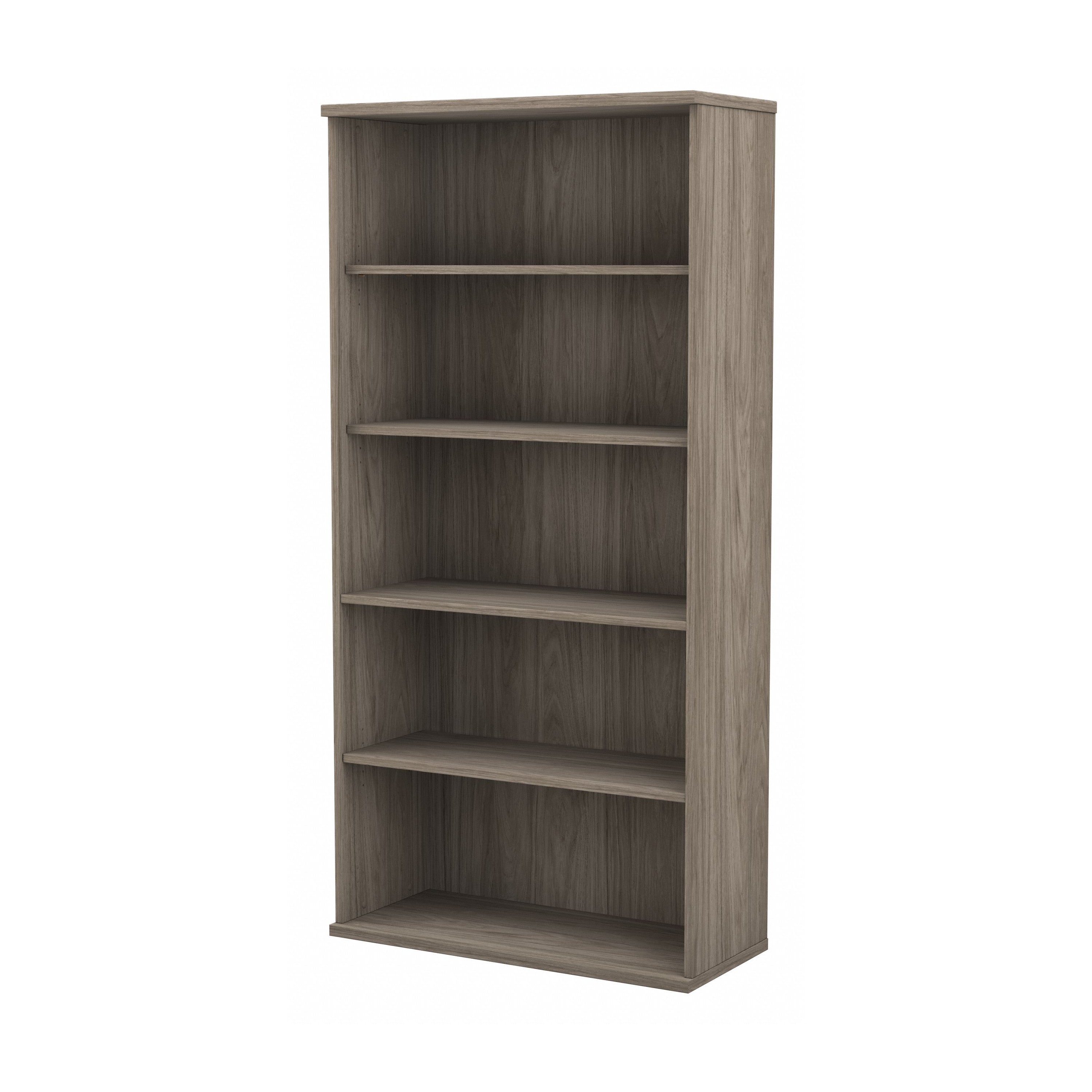 Bush Business Furniture Studio C Tall 5 Shelf Bookcase in Modern Hickory - 35.71" Width x 15.43" Depth x 72.8" Height