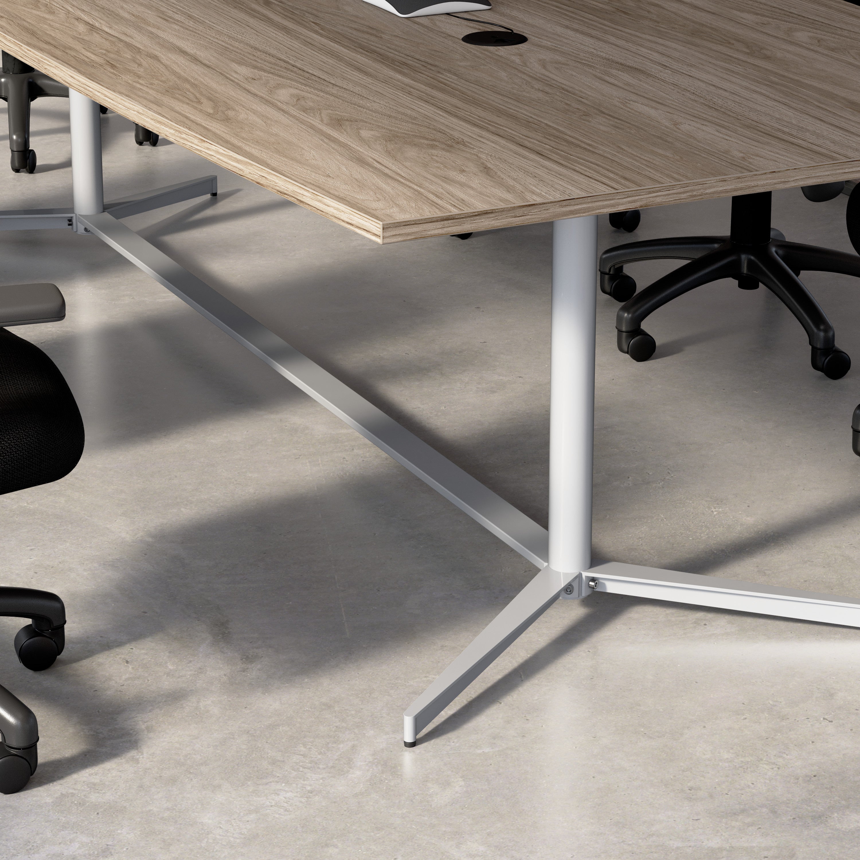 Bush Business Furniture 72-inch Office Conference Table with Metal Base in Modern Hickory - 73.25" Width x 35.98" Depth x 30.28" Height