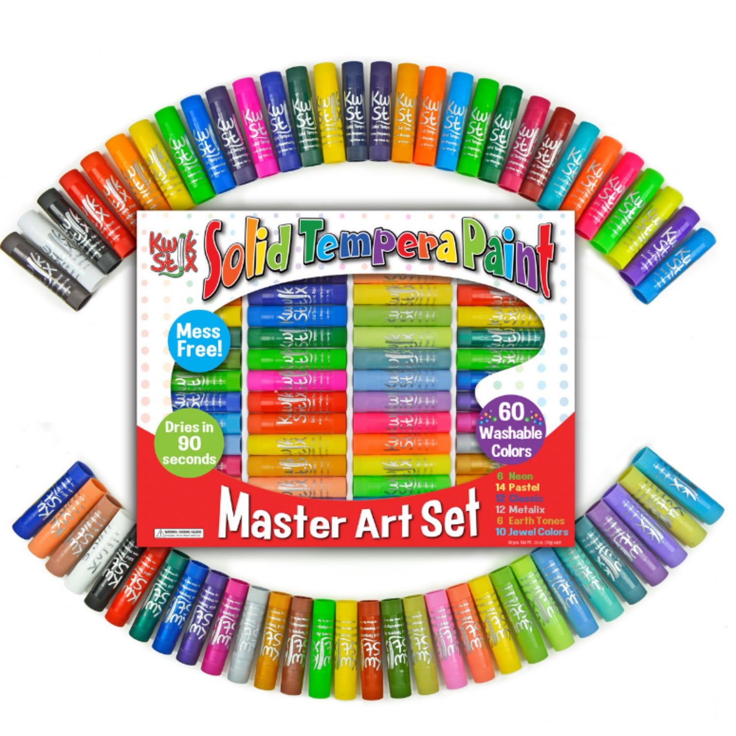 Solid Tempera Paint, Master Art Set, 60 Colors