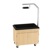 Hydroponics Growing Center, Light Hardwood, Silver Metal