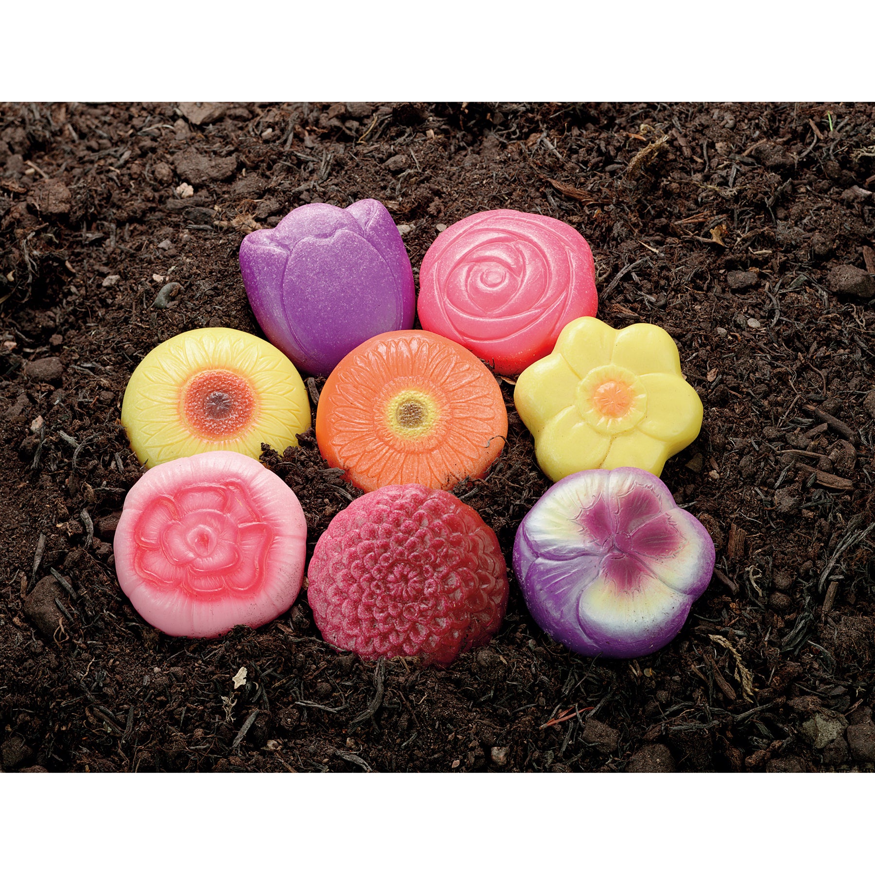 Sensory Play Stones – Flowers, Set of 8