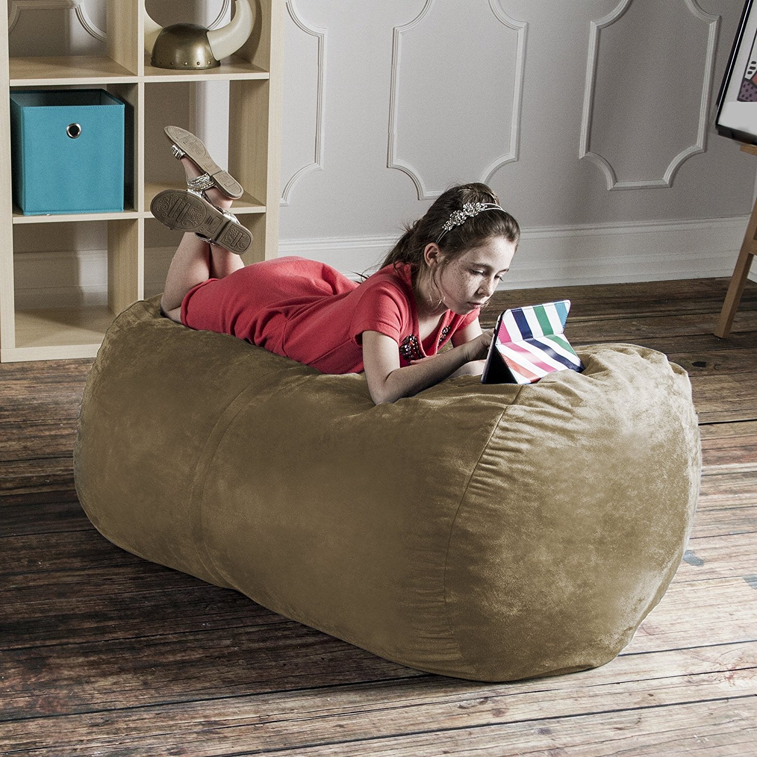 Jaxx Sofa Saxx 4-foot Bean Bag Lounger, Camel