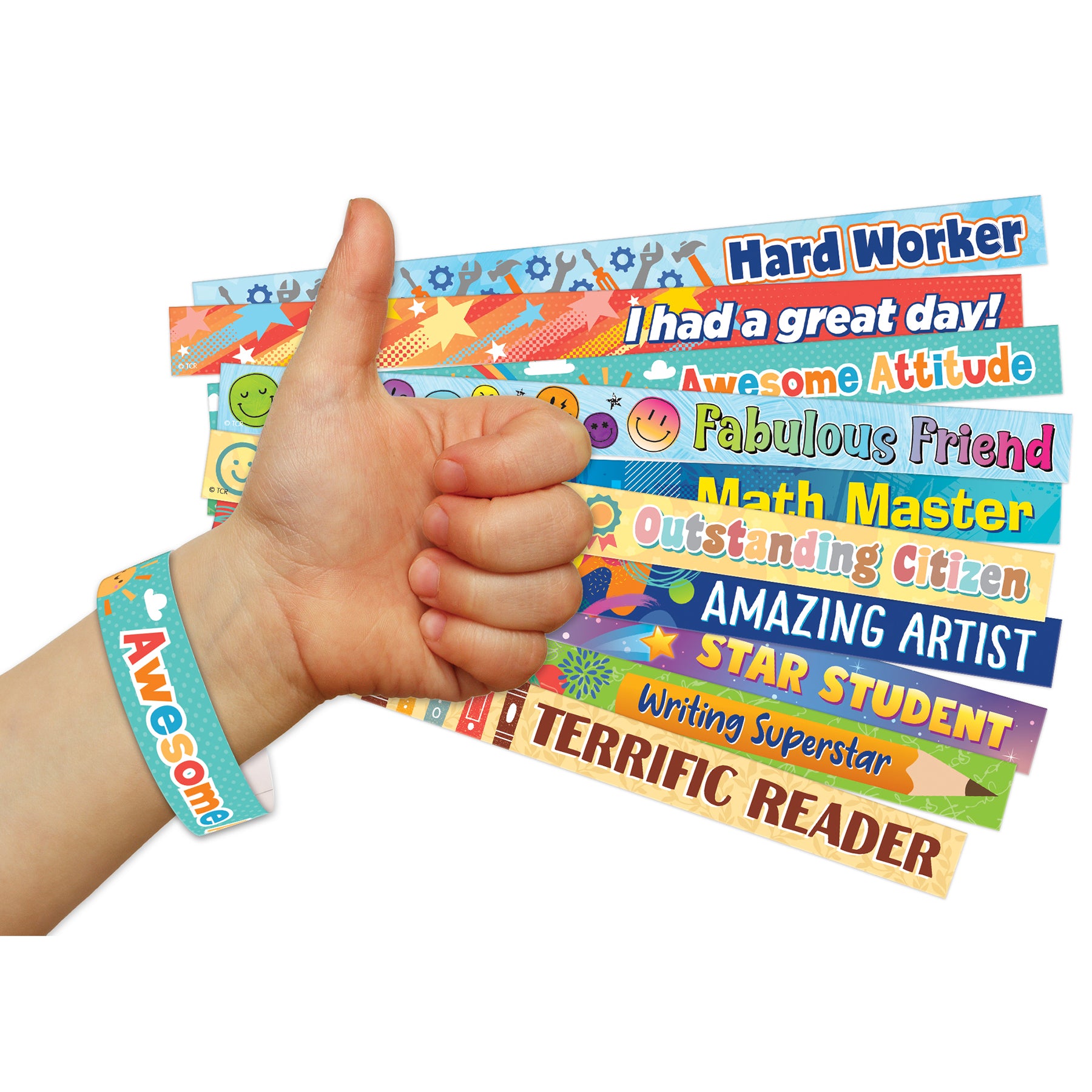 Positive Reinforcement Brag Bracelets, 10 Designs, Pack of 100