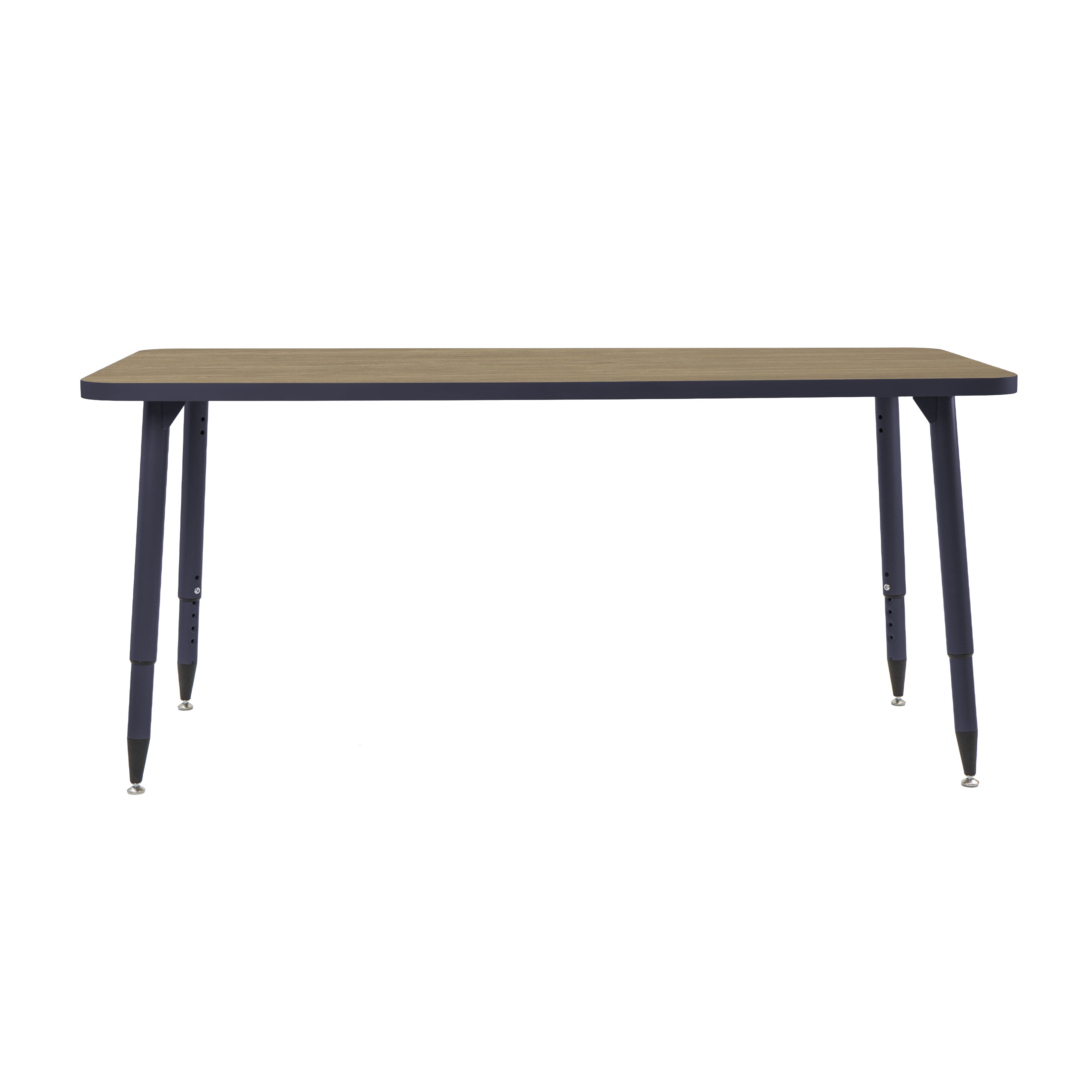 Adapte 30" x 60" Rectangle Thermofused Activity Table with Adjustable Tapered Legs - Pasadena Oak/Navy